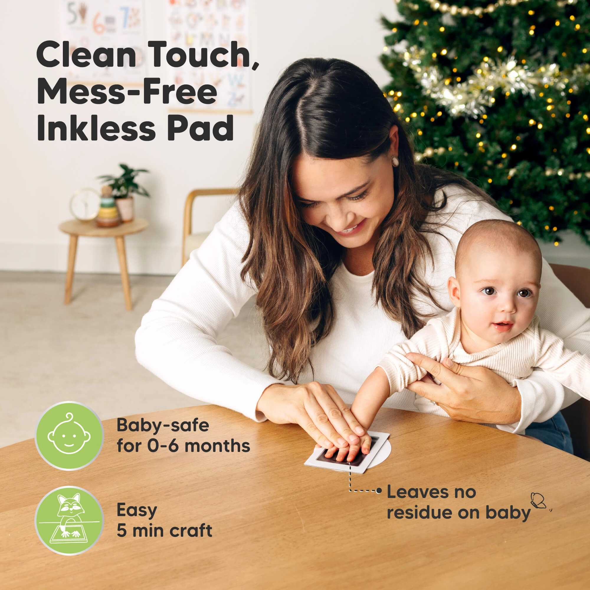 Bitsy Inkless Baby Print and Photo Ornaments (Cloud Gray)