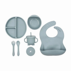 BLW Essentials Silicone Feeding Set - Dusky Blue