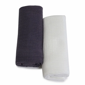Bubba Blue Nordic 2pk Cellular Blanket Charcoal/White