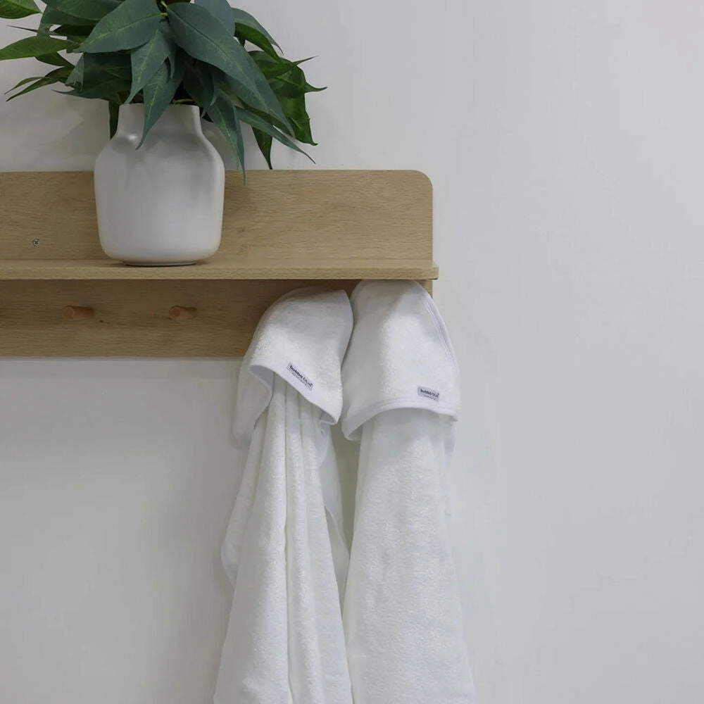 Bubba Blue White Bamboo 2pk Hooded Towels