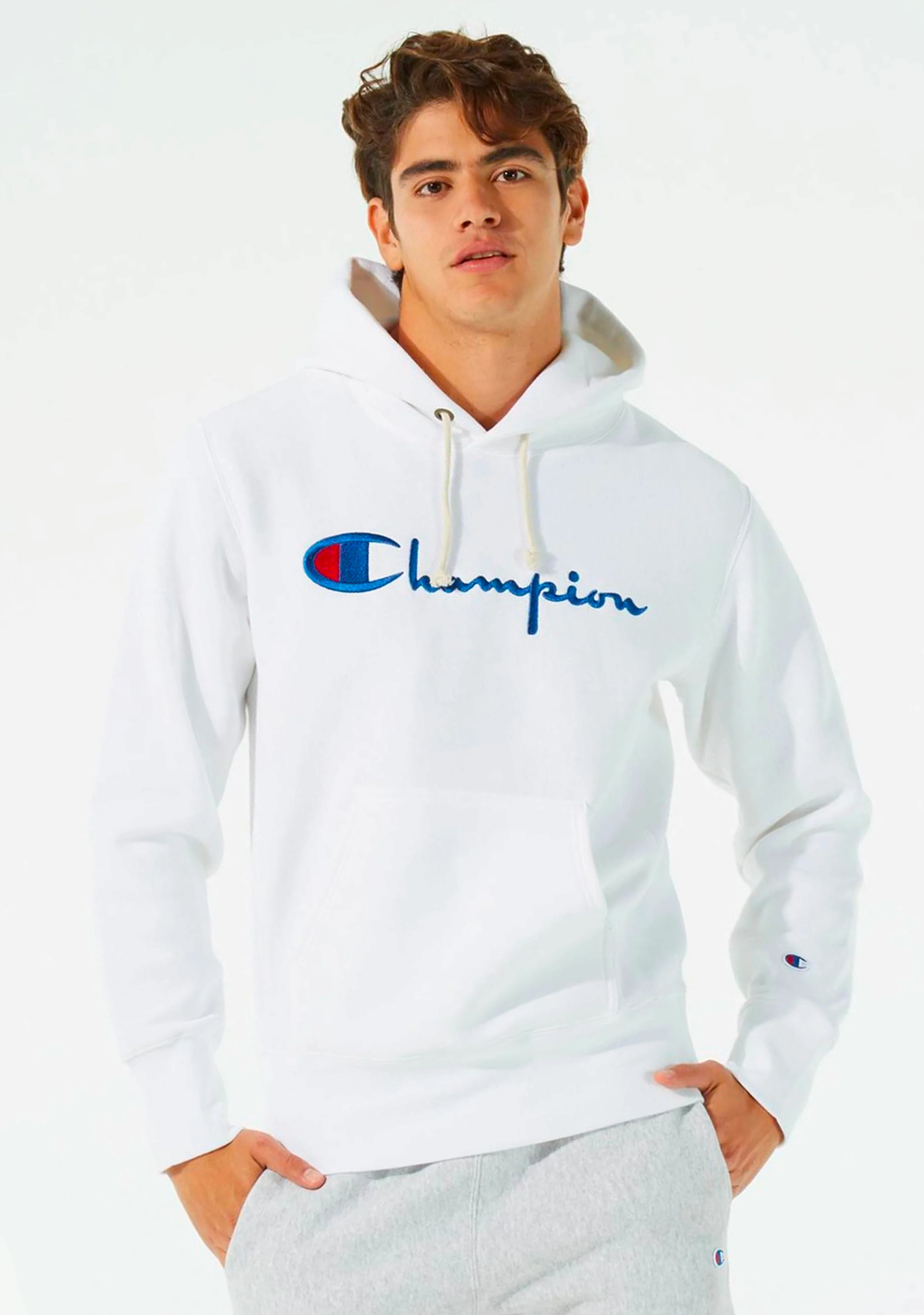 Champion Men's Reverse Weave Script Hoodie