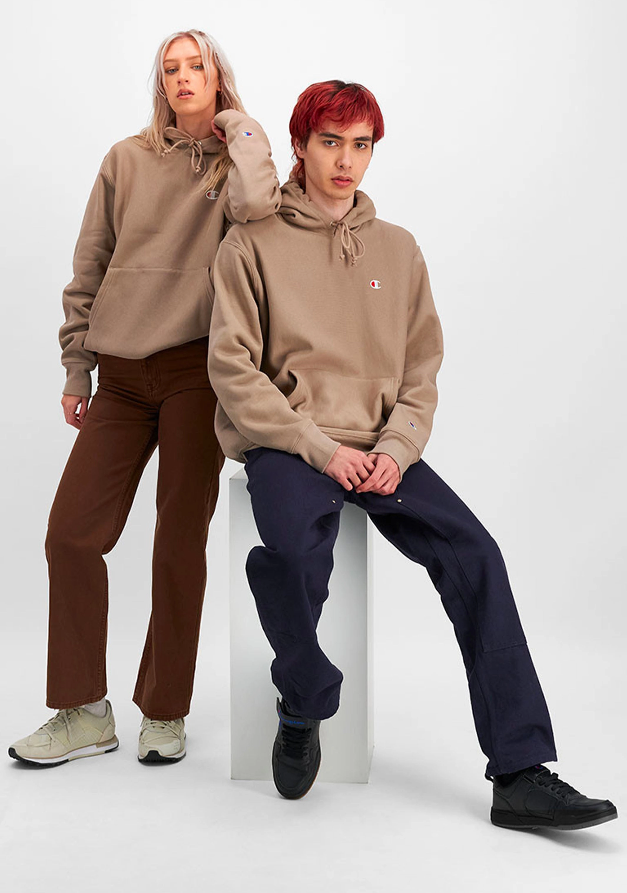 Champion Reverse Weave Hoodie Beige