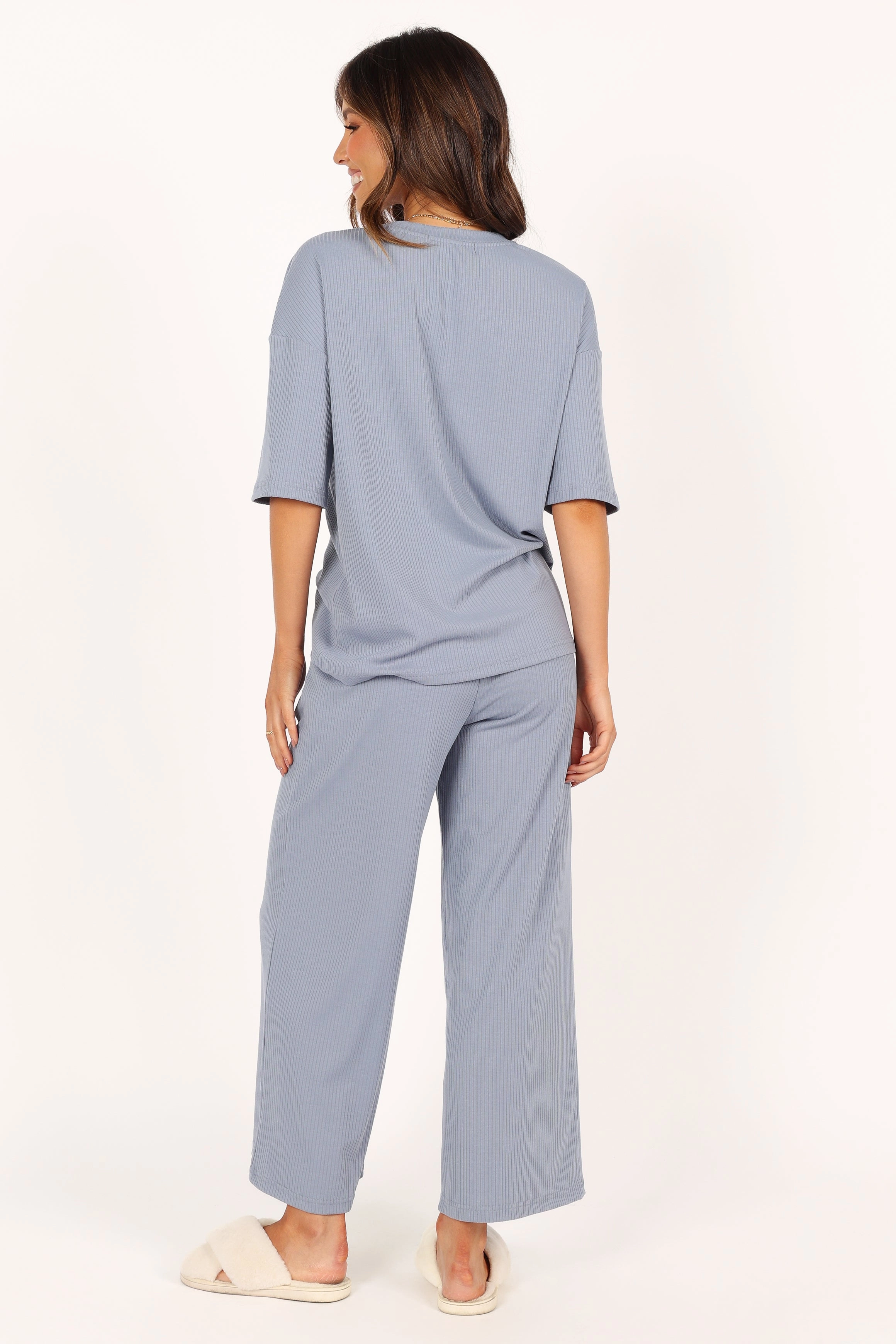 Cleo Rib Set - Steel Blue