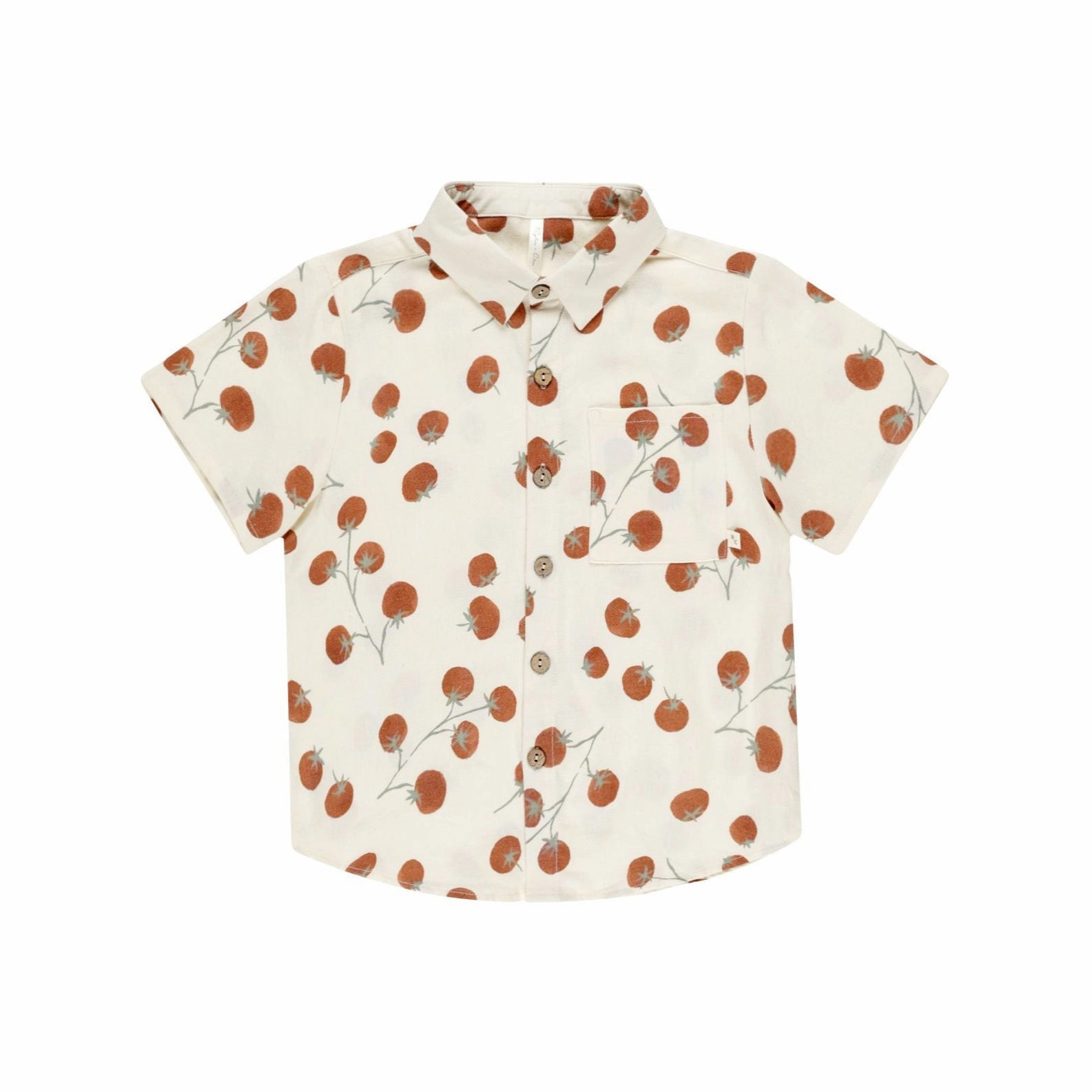 Collared Short Sleeve Shirt - Tomatoes