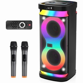 DFTRT SPEAKER-065 6.5'' Karaoke Machine for Adults with 2 Wireless Microphones