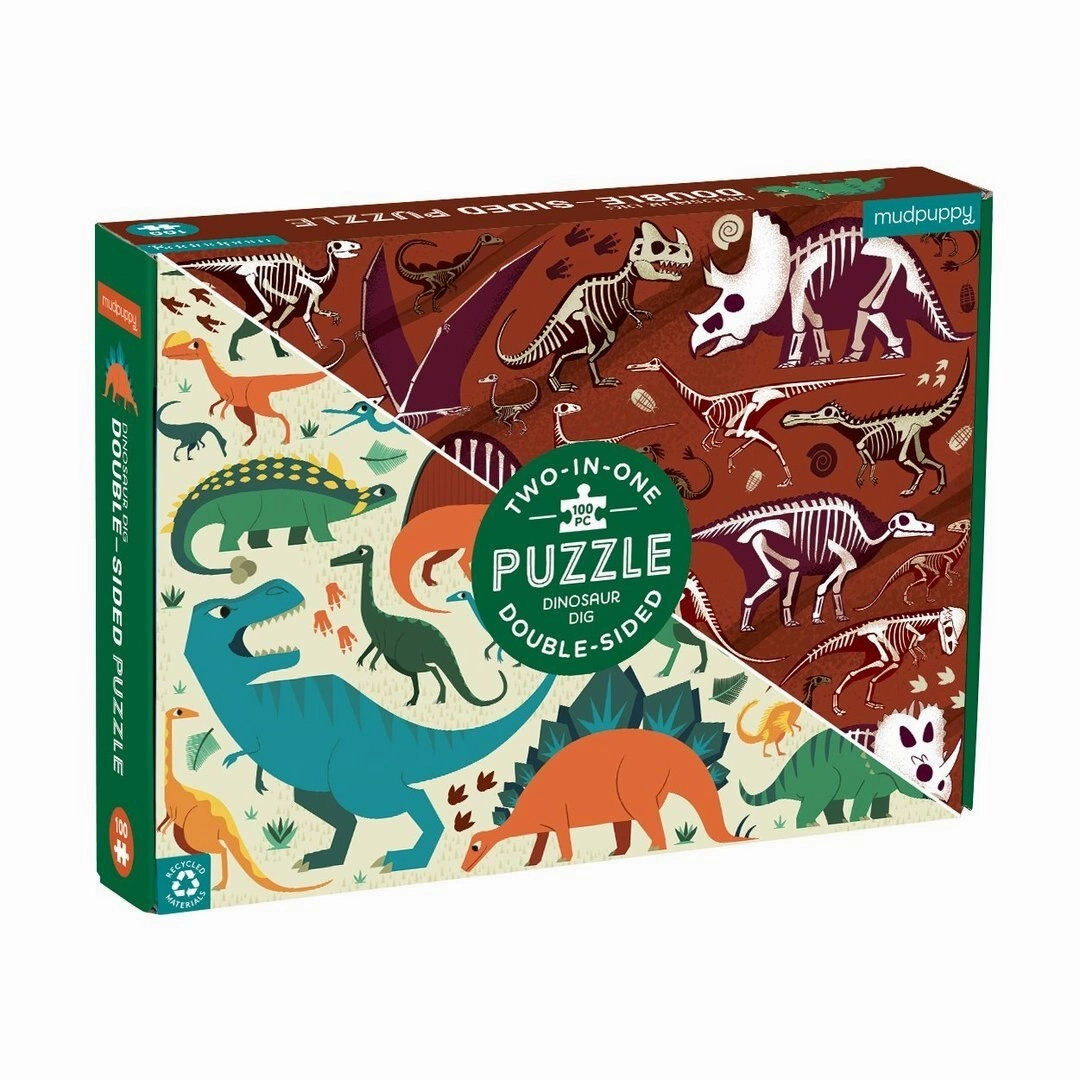 Dinosaur Dig Double-Sided Puzzle 100pc