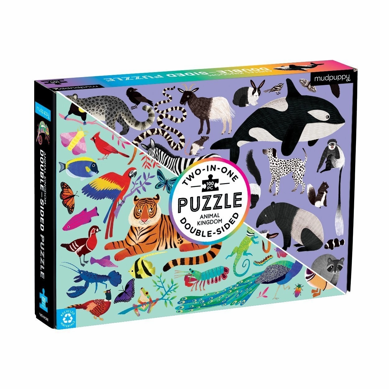 Double-Sided Puzzle 100 Pieces - Animal Kingdom