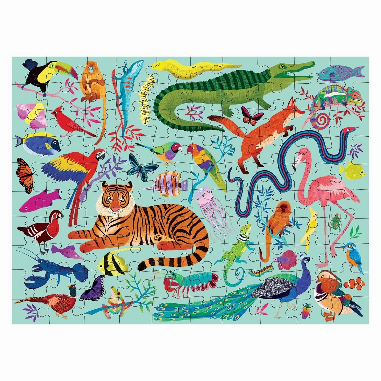 Double-Sided Puzzle 100 Pieces - Animal Kingdom