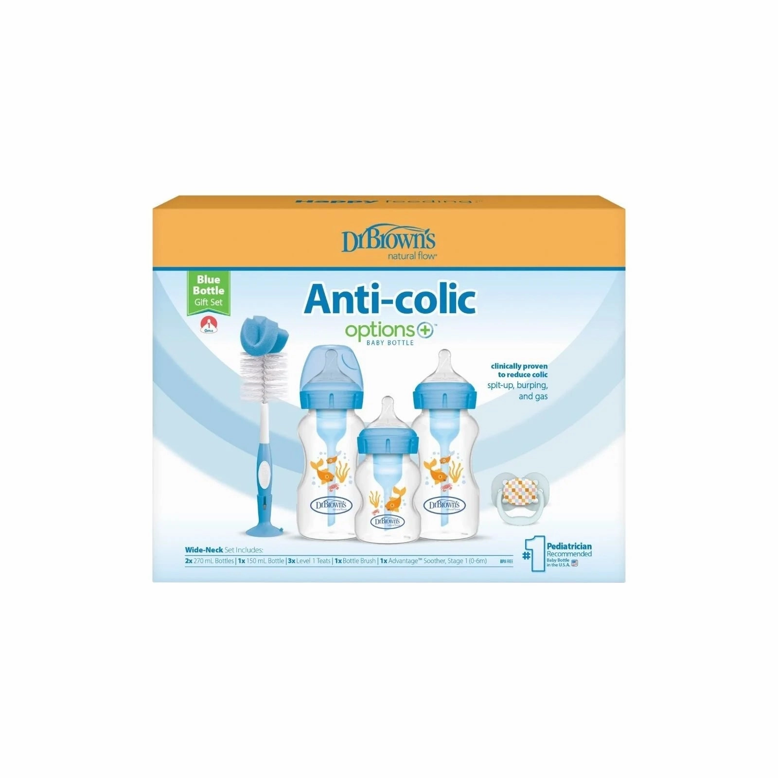 Dr. Brown's Natural Flow Options  Anti-Colic Baby Bottle Gift Set - Blue