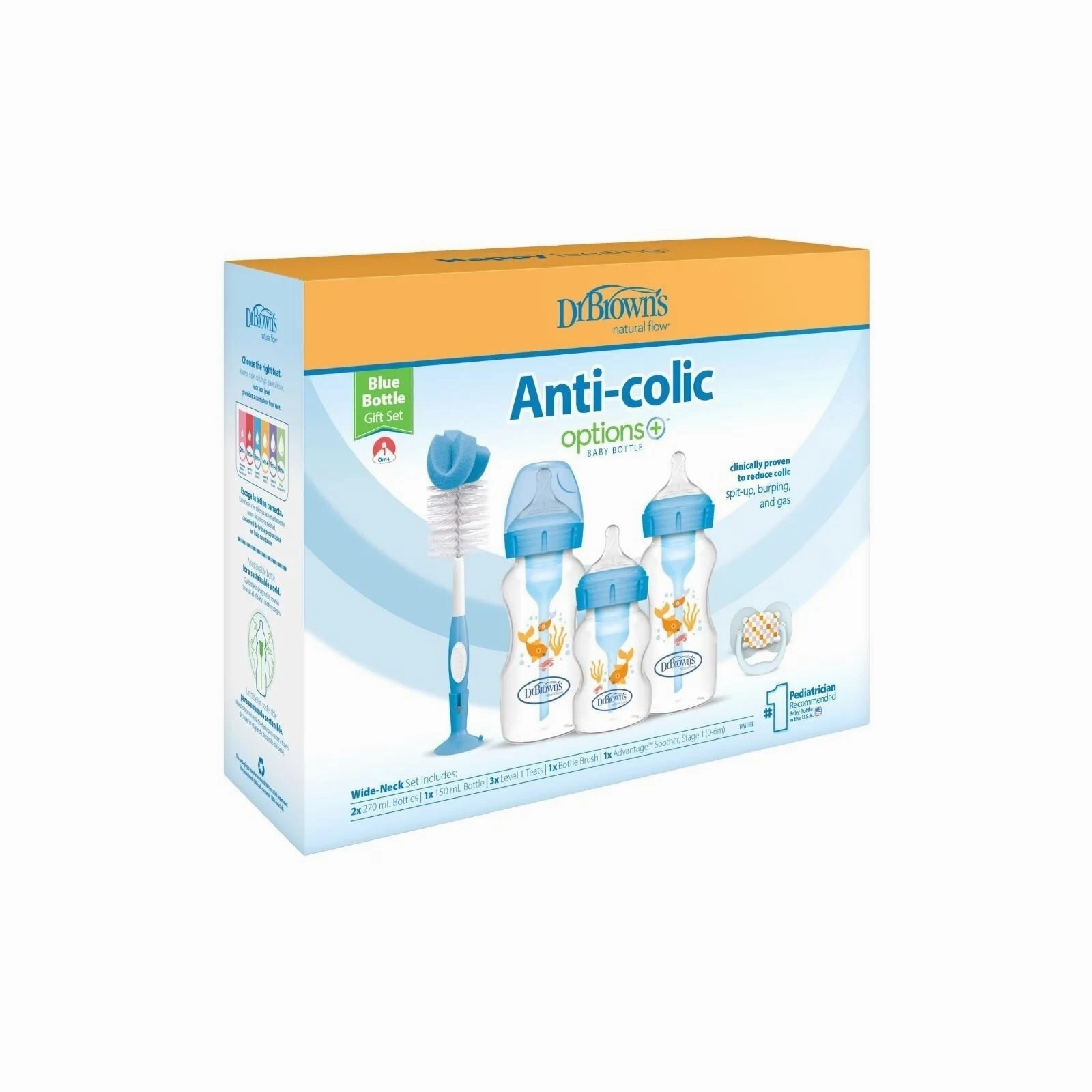 Dr. Brown's Natural Flow Options  Anti-Colic Baby Bottle Gift Set - Blue