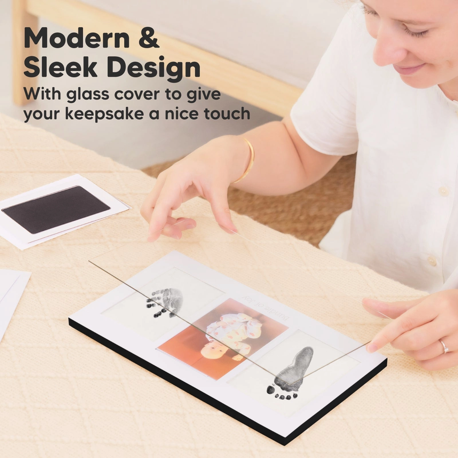 Duo Clean Touch Inkless Hand & Footprint Frame Kit (Onyx Black)