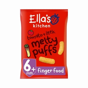 Ella's Kitchen Organic Tomato & Leek Melty Puffs Baby Snack 6  months 20g