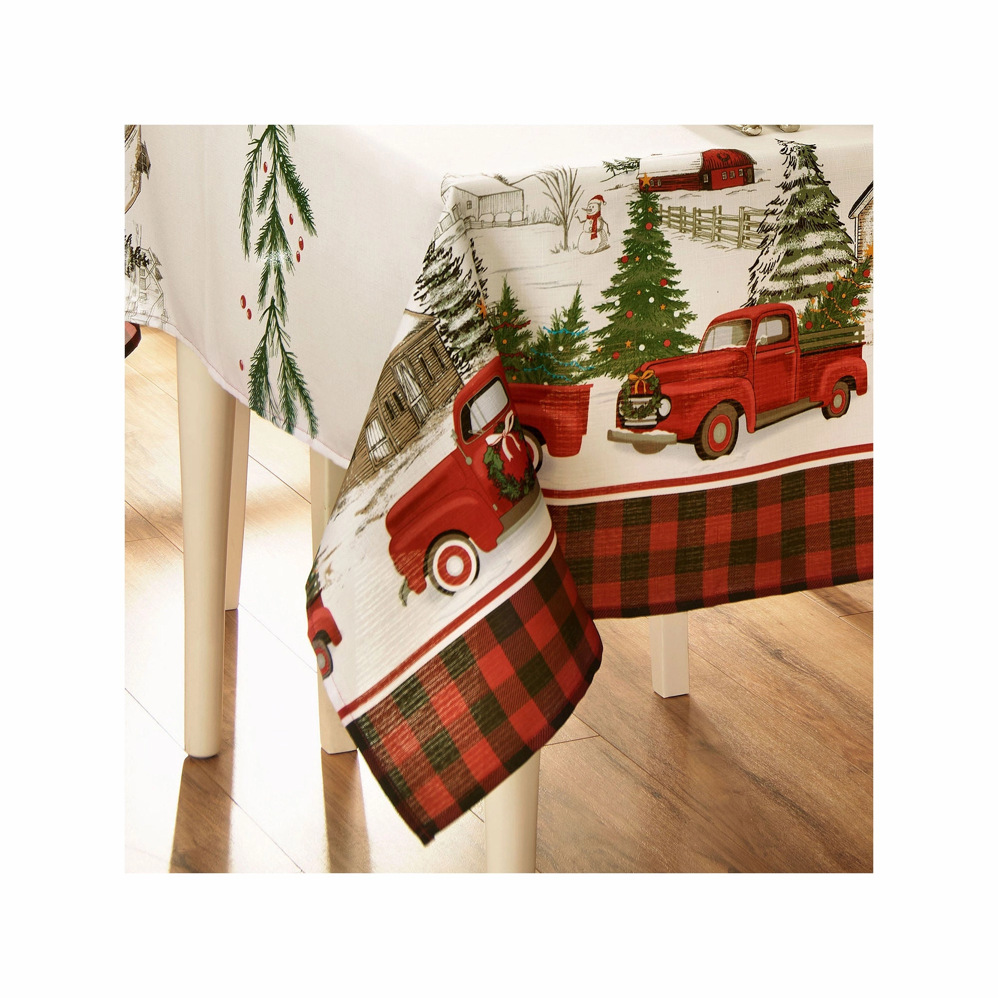 Elrene Home Fashions Vintage Christmas Tablecloth - MULTI ONE SIZE