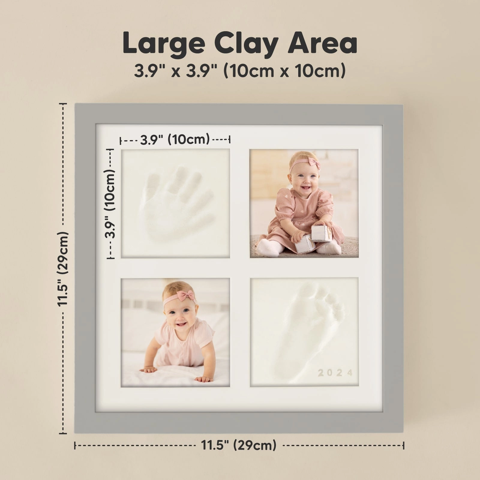 Ever Baby Hand & Footprint Keepsake Frame (Cloud Gray)