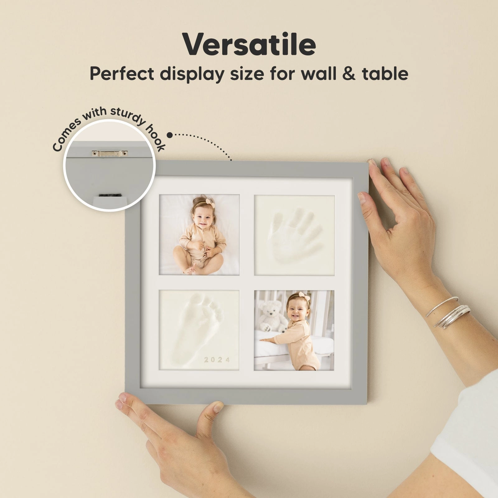 Ever Baby Hand & Footprint Keepsake Frame (Cloud Gray)