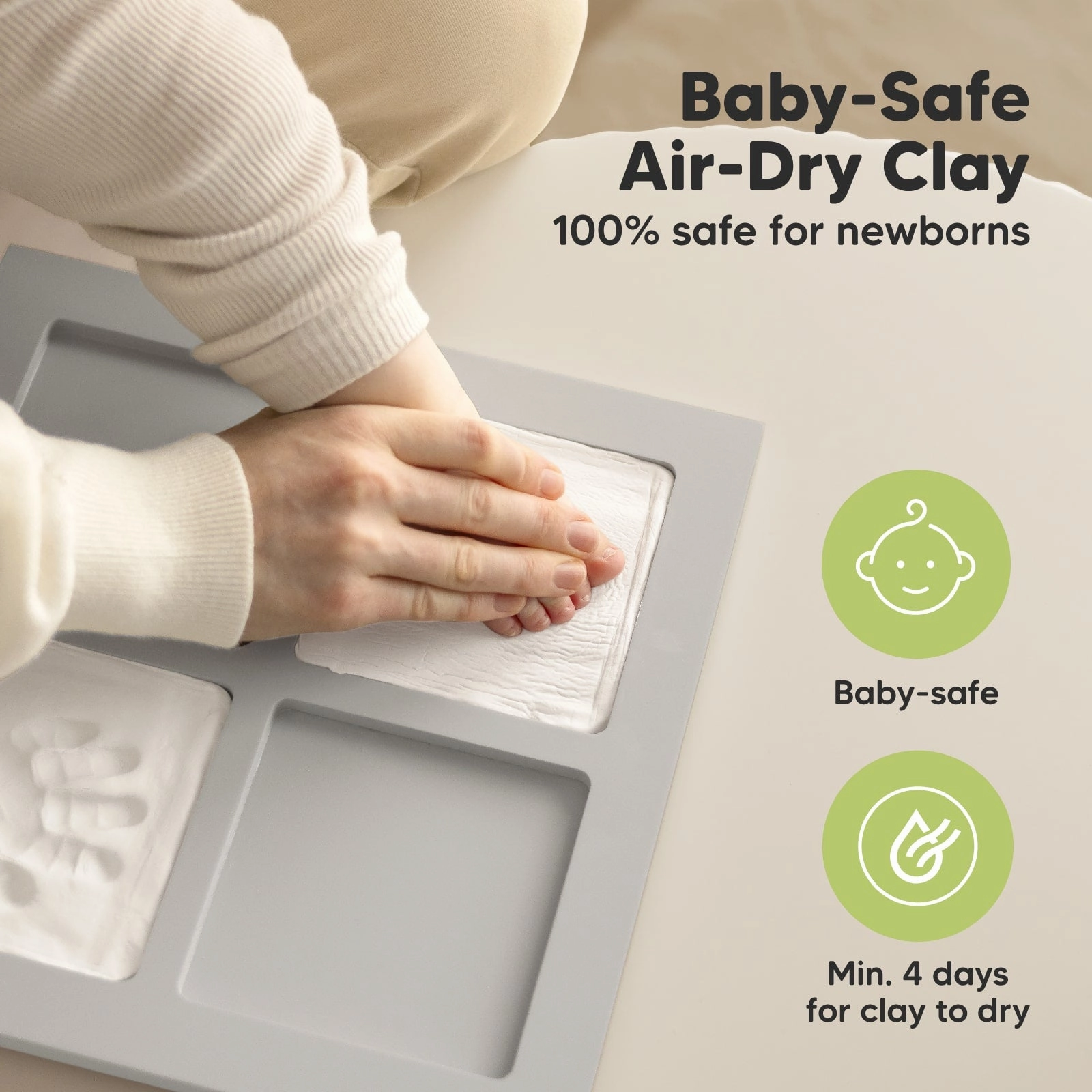 Ever Baby Hand & Footprint Keepsake Frame (Cloud Gray)