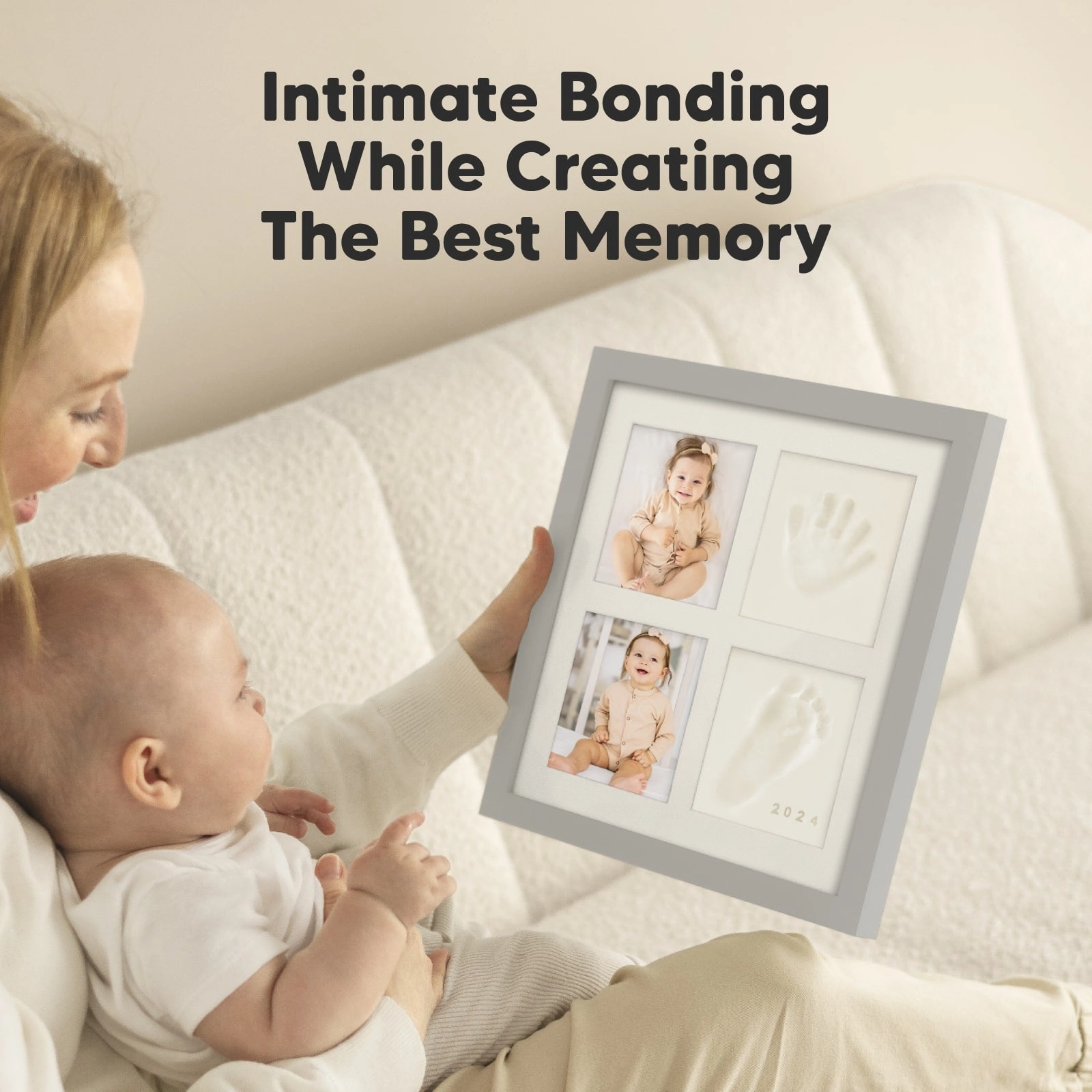 Ever Baby Hand & Footprint Keepsake Frame (Cloud Gray)