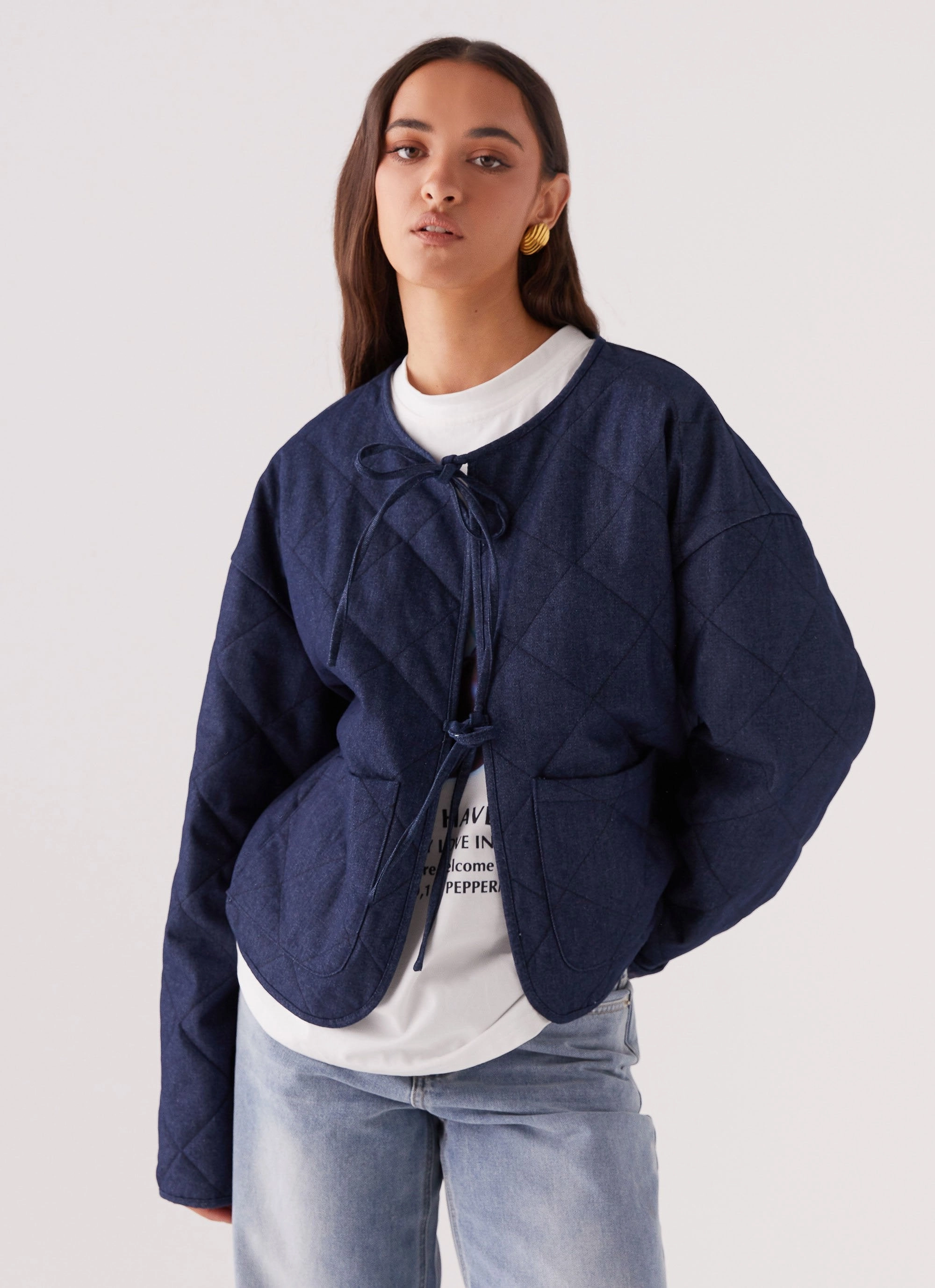 Faded Fall Quilted Jacket - Vintage Blue Wash
