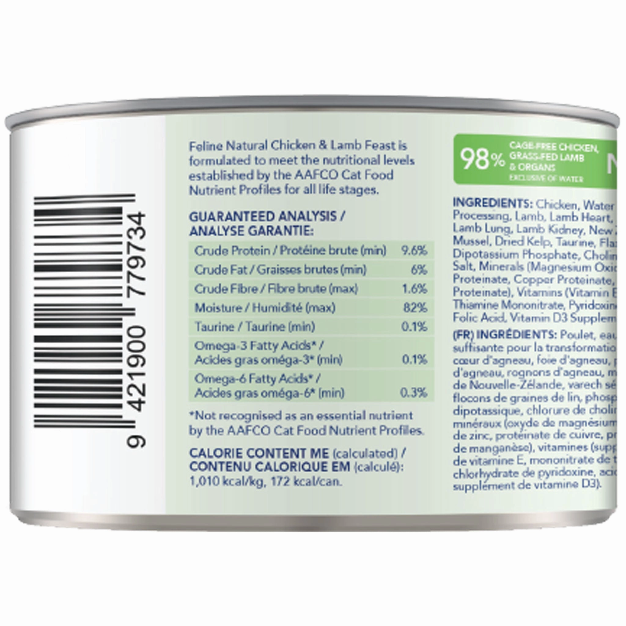Feline Natural Canned Cat Chicken & Venison 6oz Chicken & Lamb Cat Food