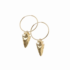 Frida Spearhead Hoops in Gold