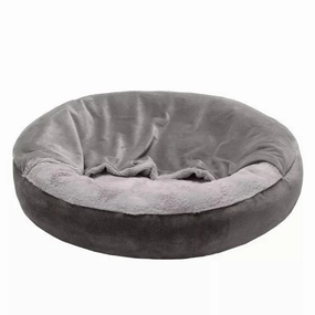 FurHaven Velvet Waves Faux Fur And Velvet Hooded Donut