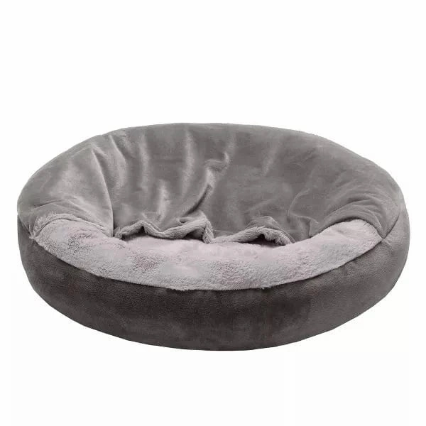 FurHaven Velvet Waves Faux Fur And Velvet Hooded Donut