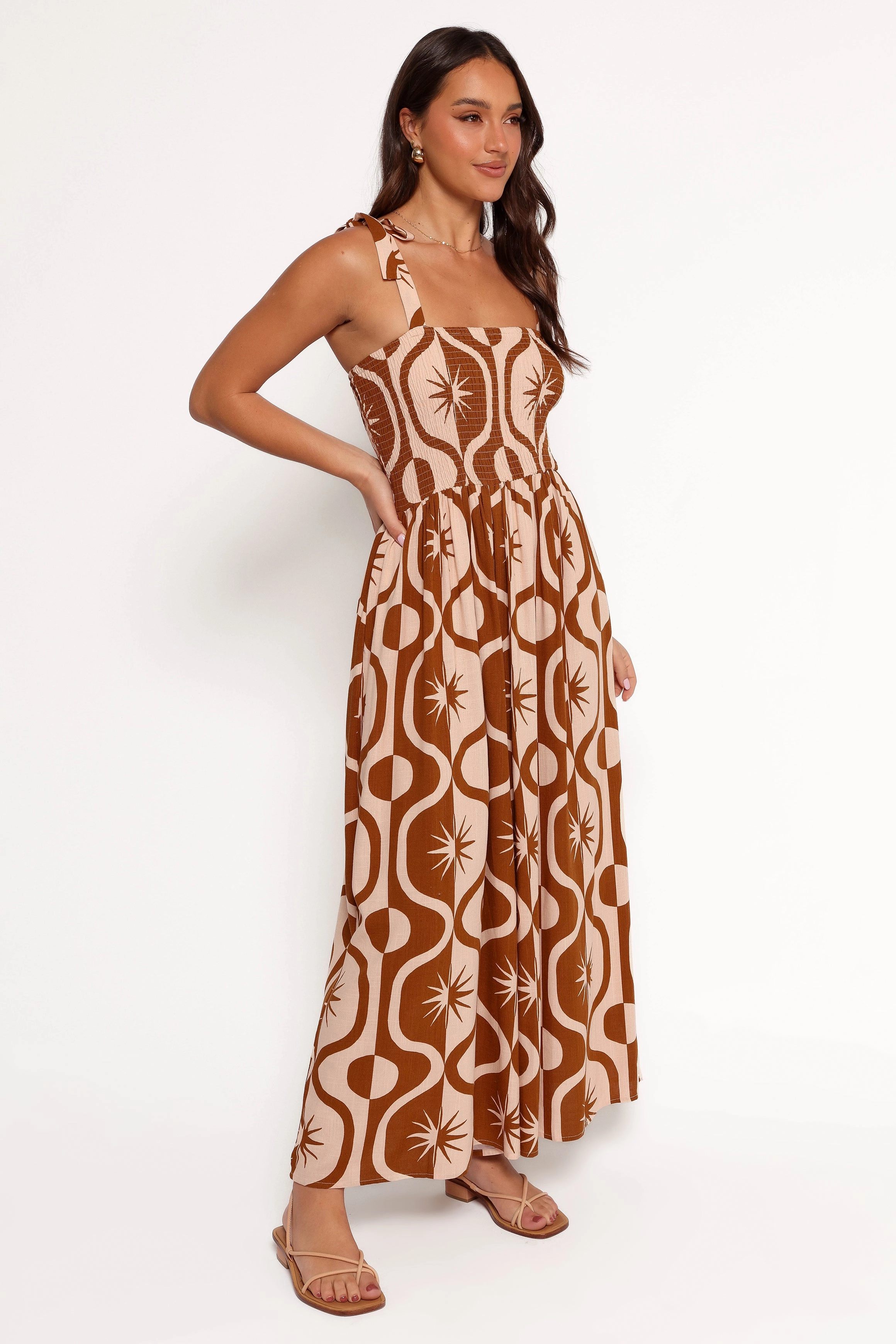 Ginelle Jumpsuit - Tan Print