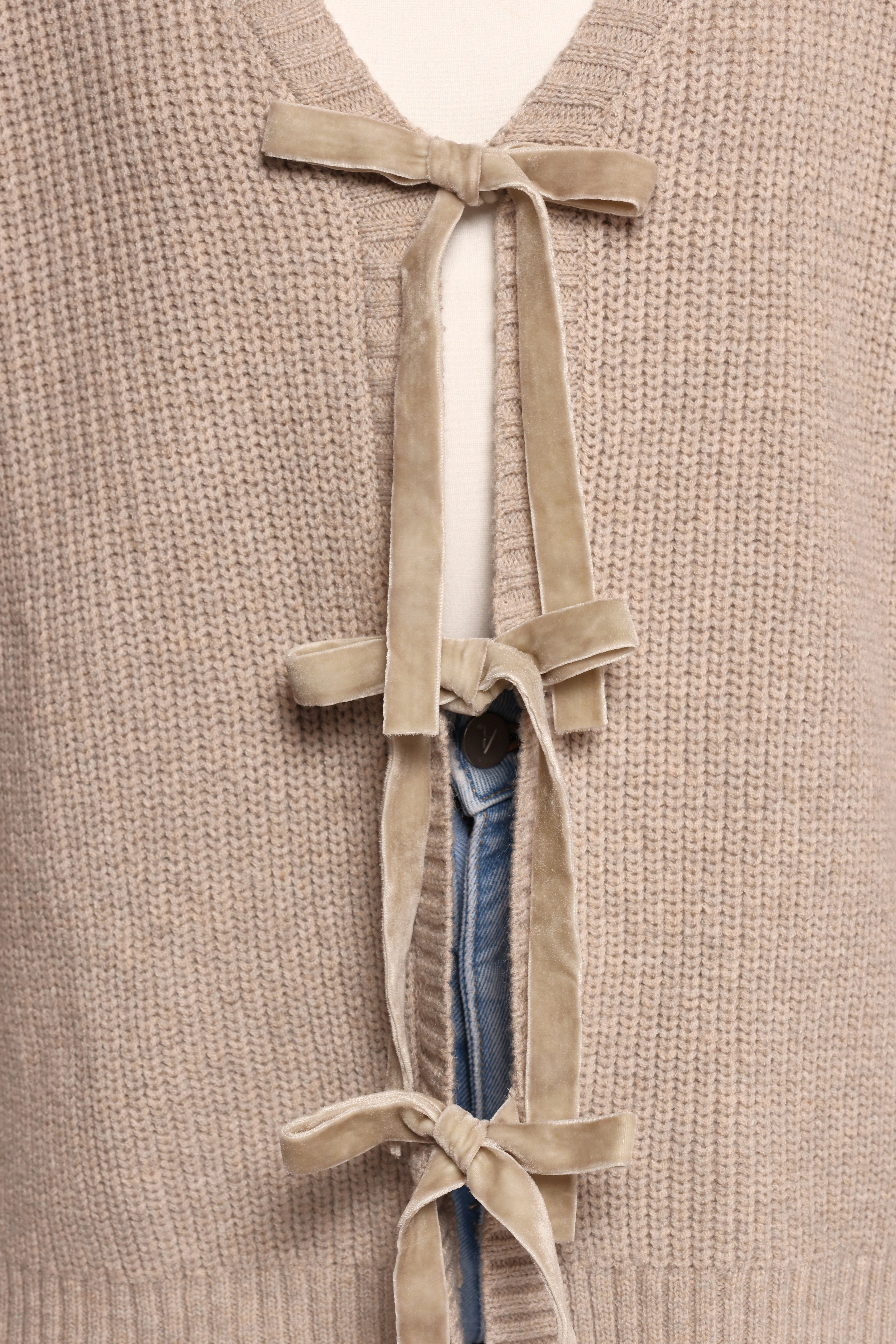 Hammond Tie Up Cardigan - Taupe