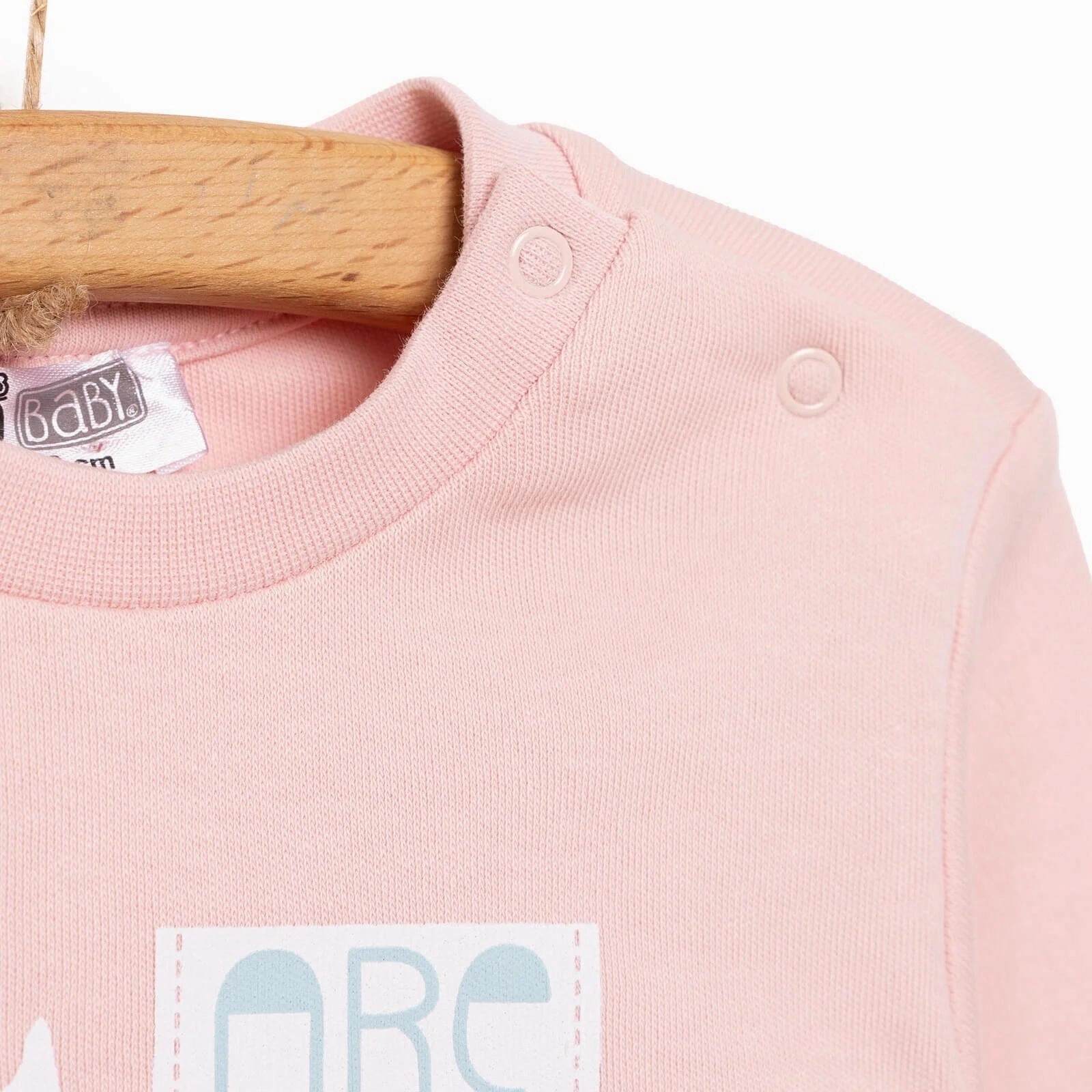 HelloBaby Baby Girl Sweatshirt Footless Bottom - Powder