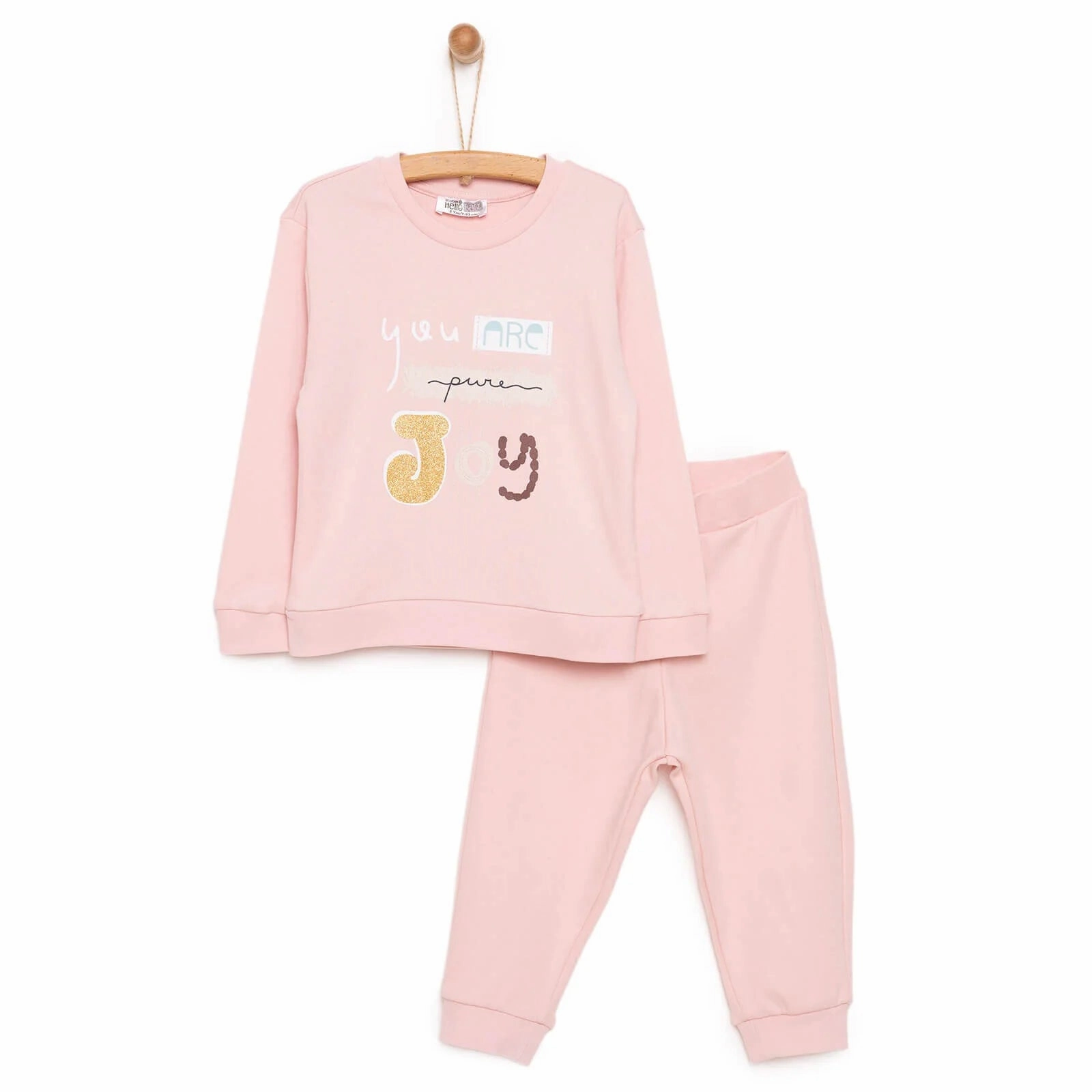 HelloBaby Baby Girl Sweatshirt Footless Bottom - Powder