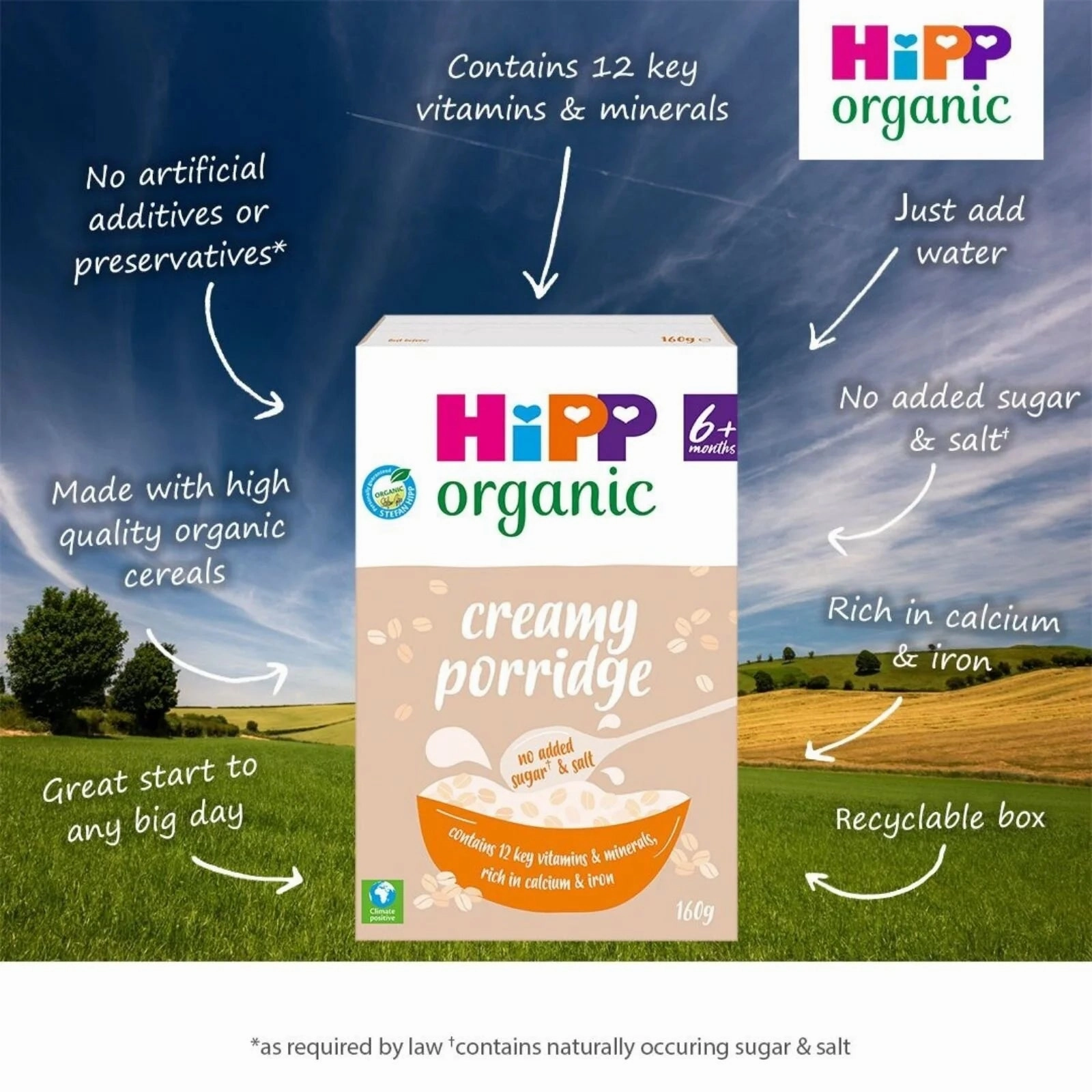 HiPP Organic Creamy Porridge Baby Cereal 6  months 160g