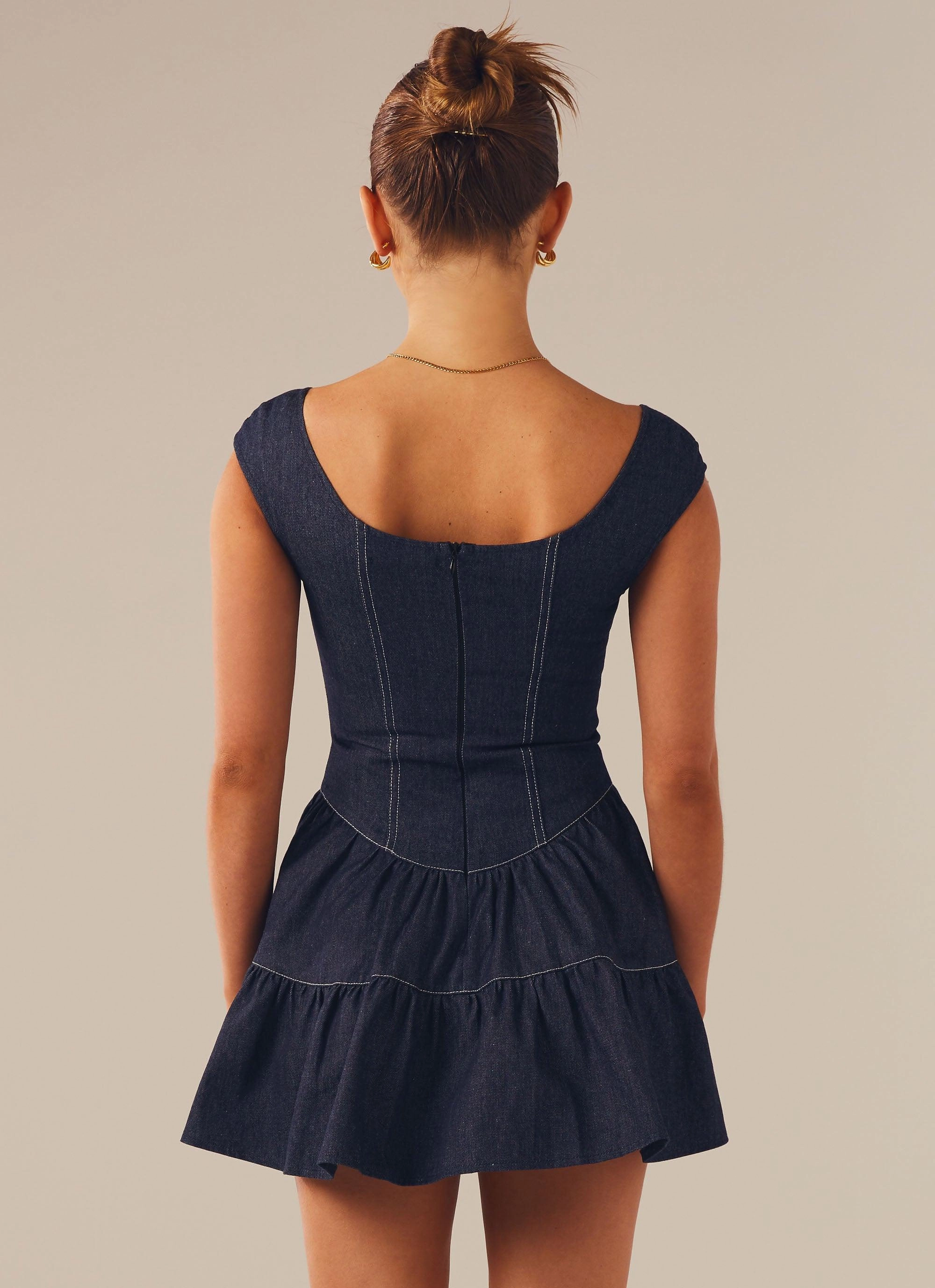 Isabella Denim Bustier Dress - Indigo