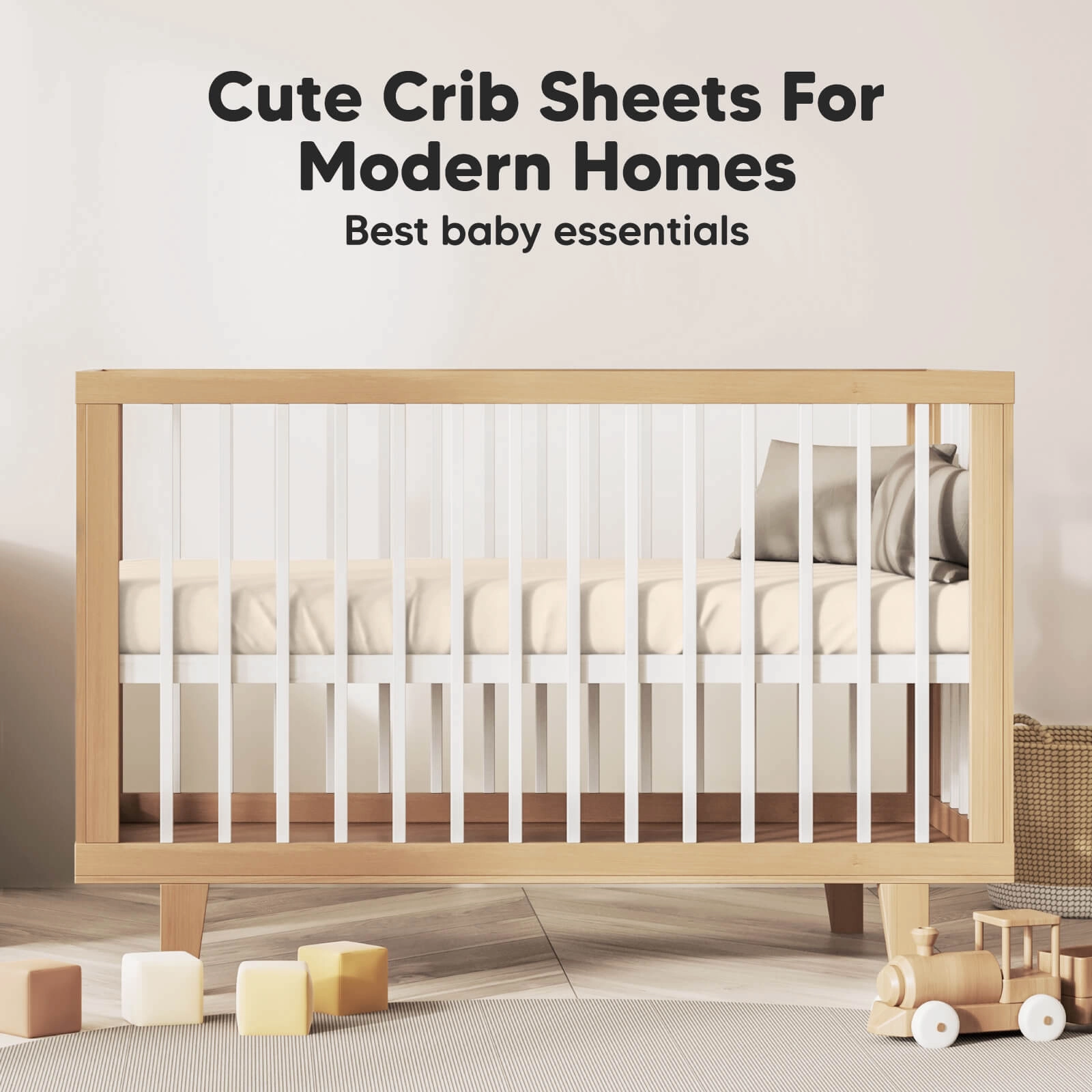 Isla Fitted Crib Sheets (Cameo)