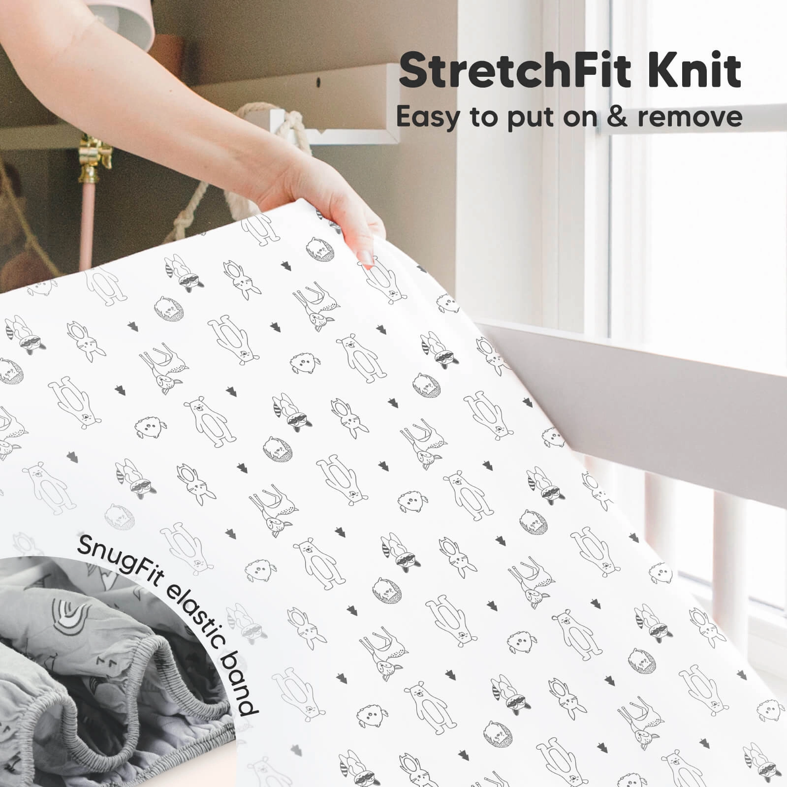 Isla Fitted Crib Sheets (Woodland)