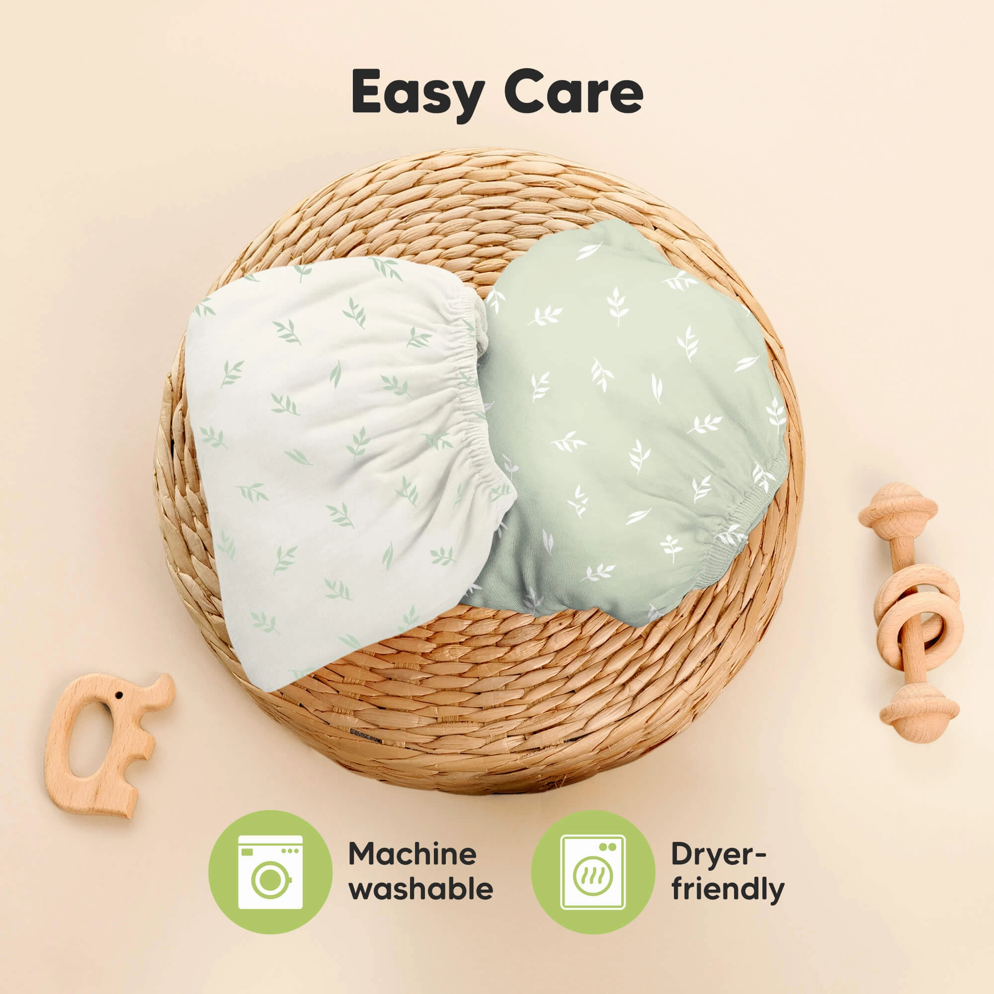 Isla Fitted Mini Crib Sheets (Herb)