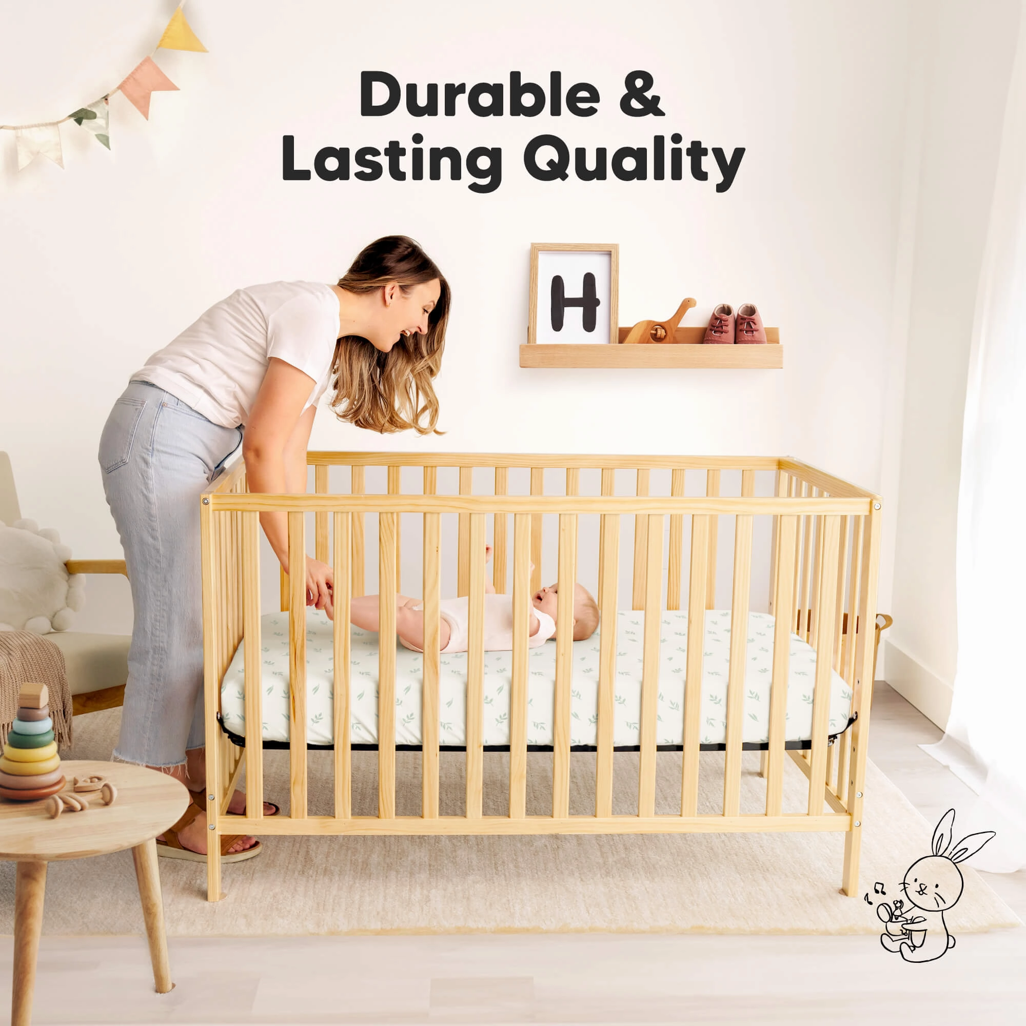 Isla Fitted Mini Crib Sheets (Herb)