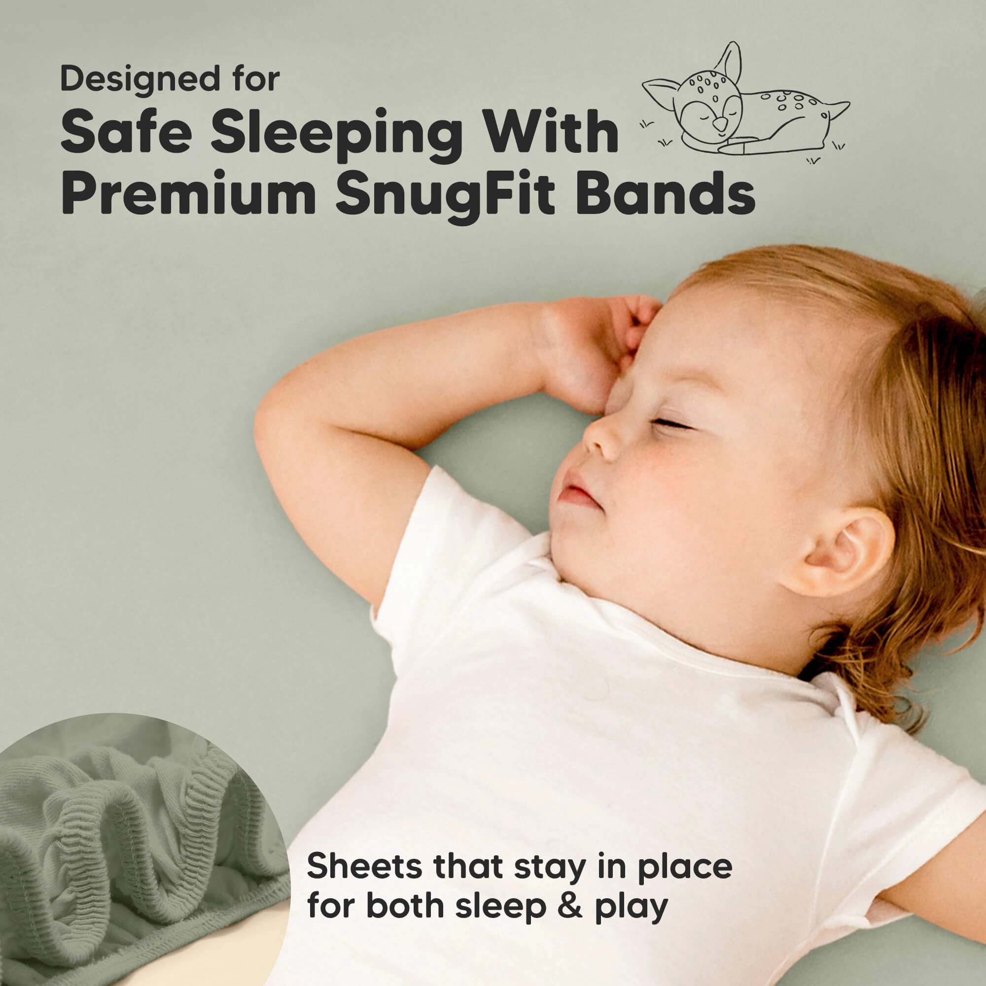 Isla Fitted Mini Crib Sheets (Lichen)
