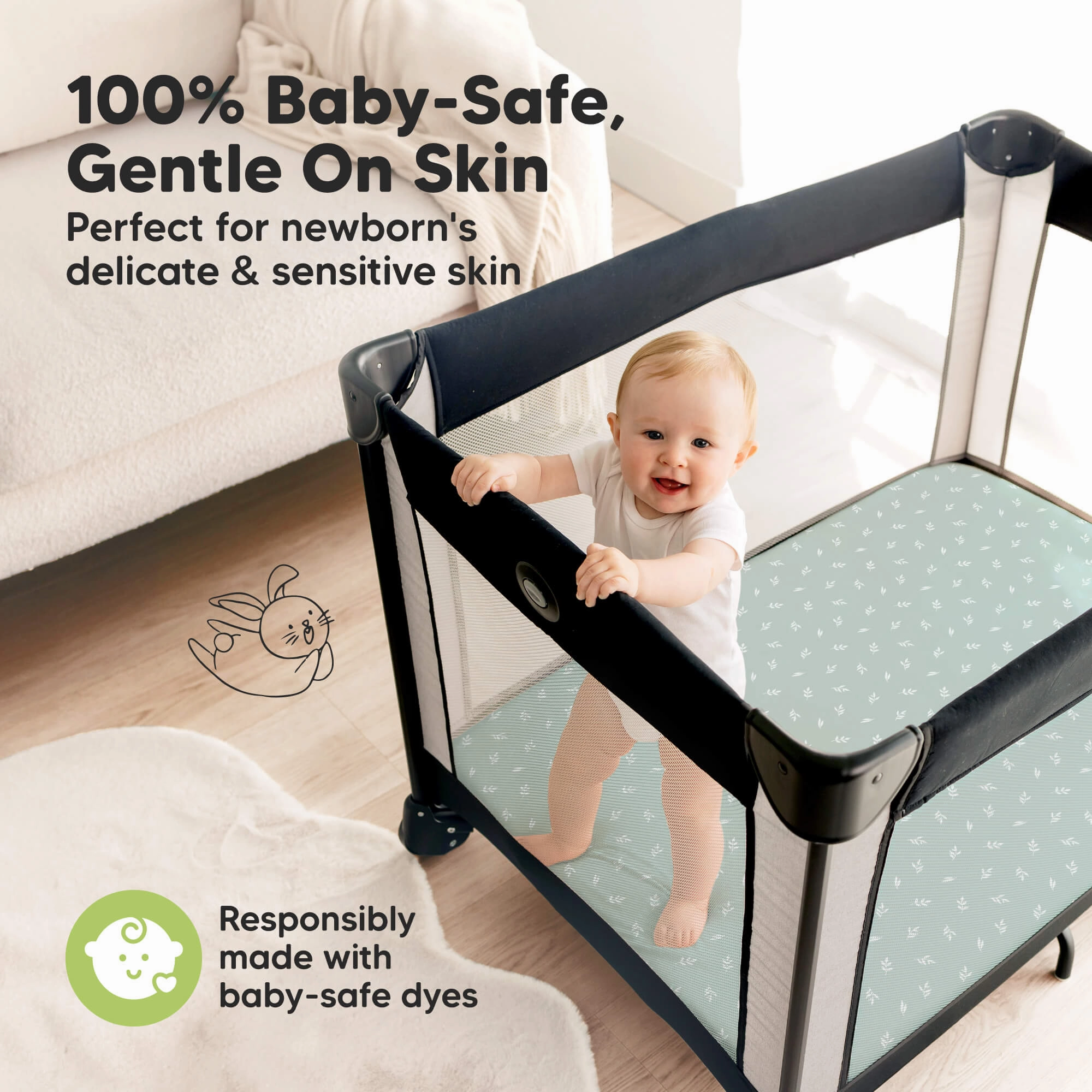 Isla Fitted Mini Crib Sheets (Prairie)