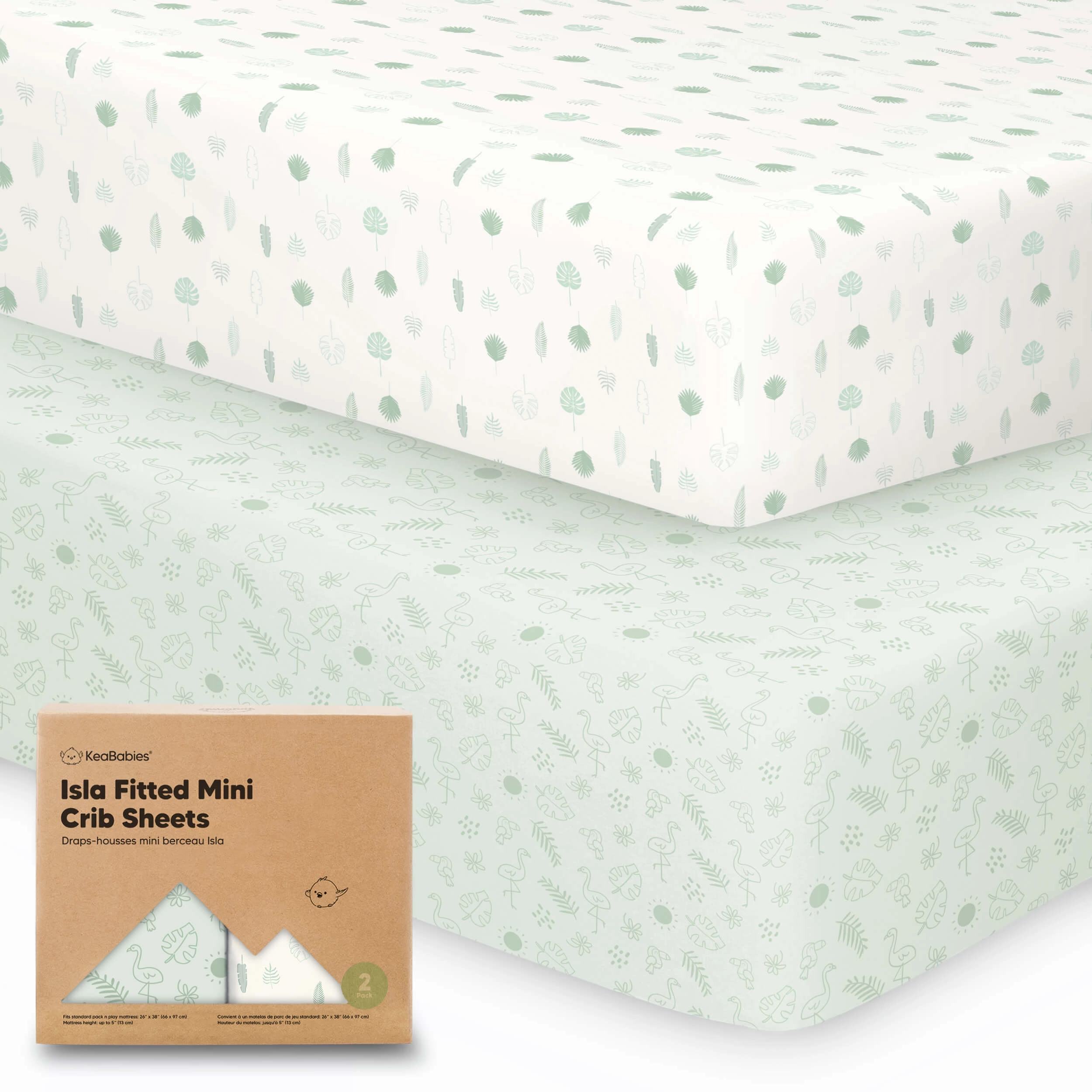 Isla Fitted Mini Crib Sheets (Tropic Oasis)