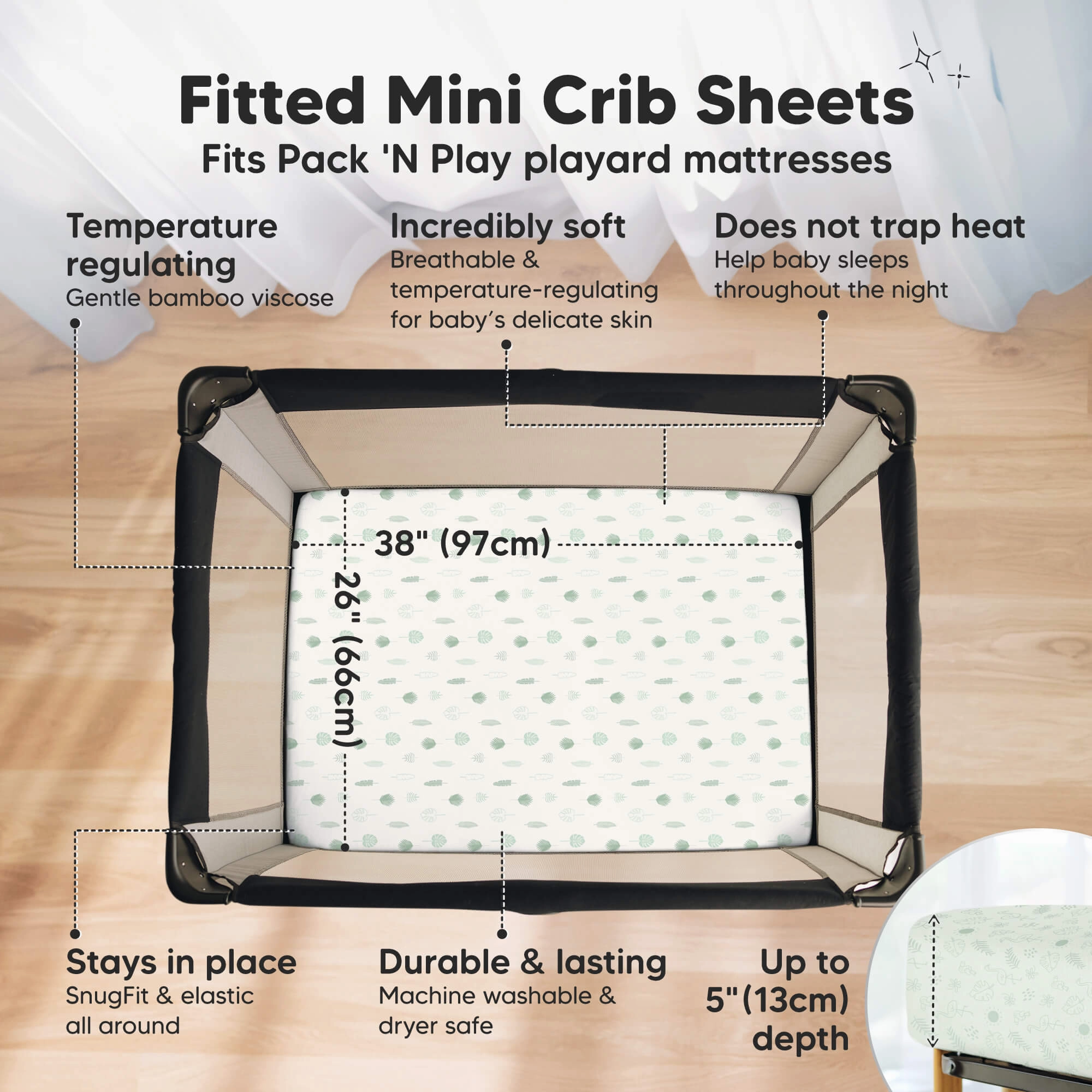 Isla Fitted Mini Crib Sheets (Tropic Oasis)