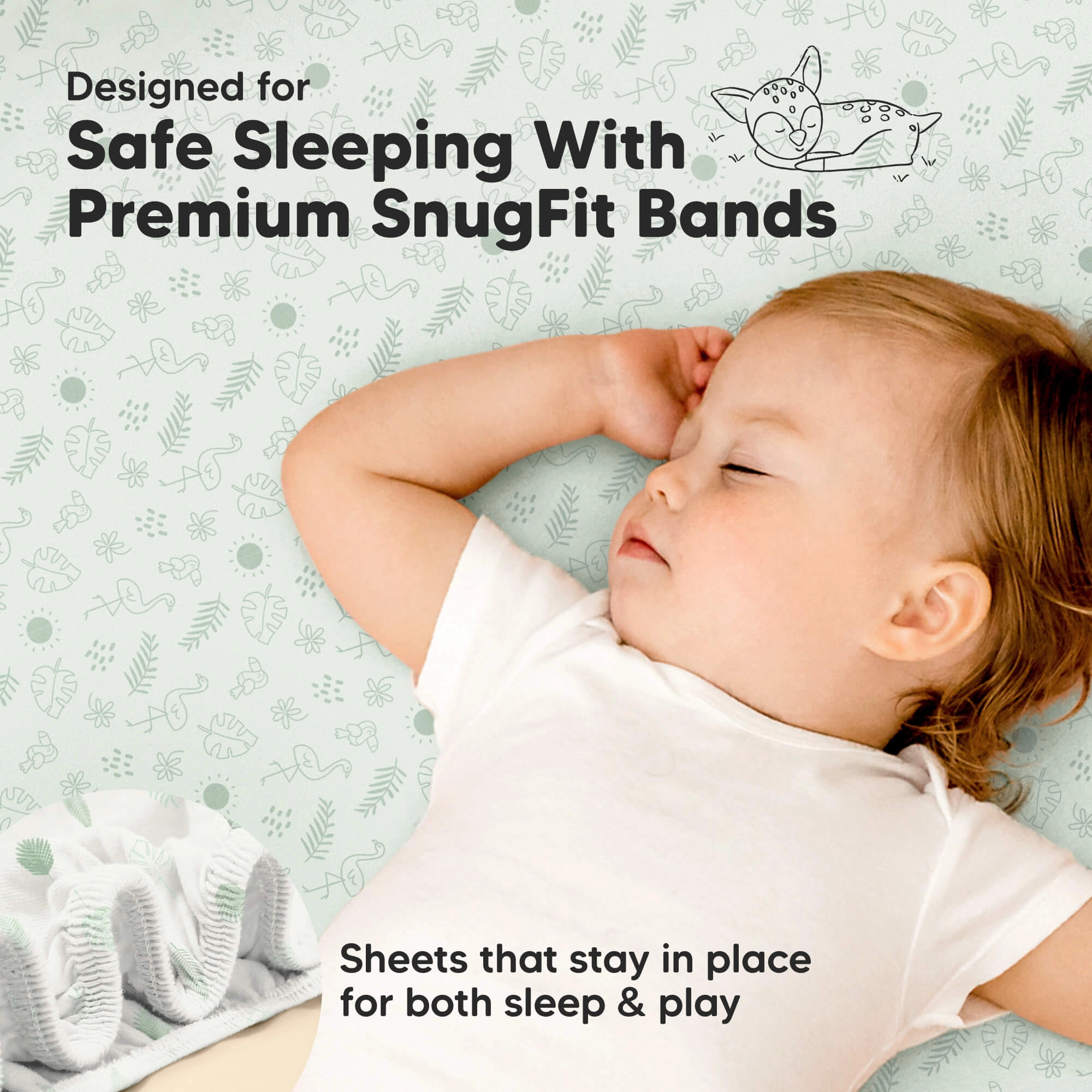 Isla Fitted Mini Crib Sheets (Tropic Oasis)