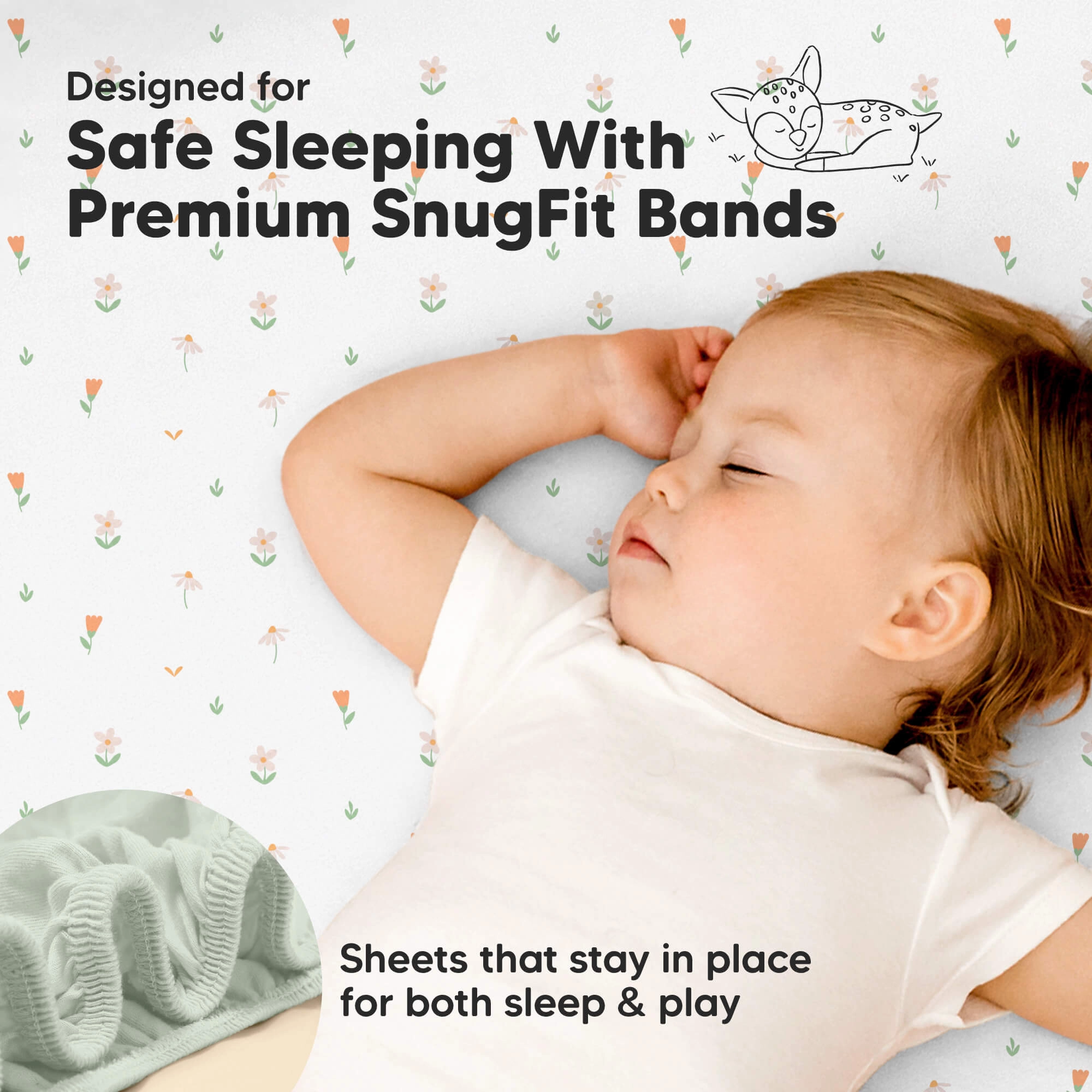 Isla Fitted Mini Crib Sheets (Wildflowers)
