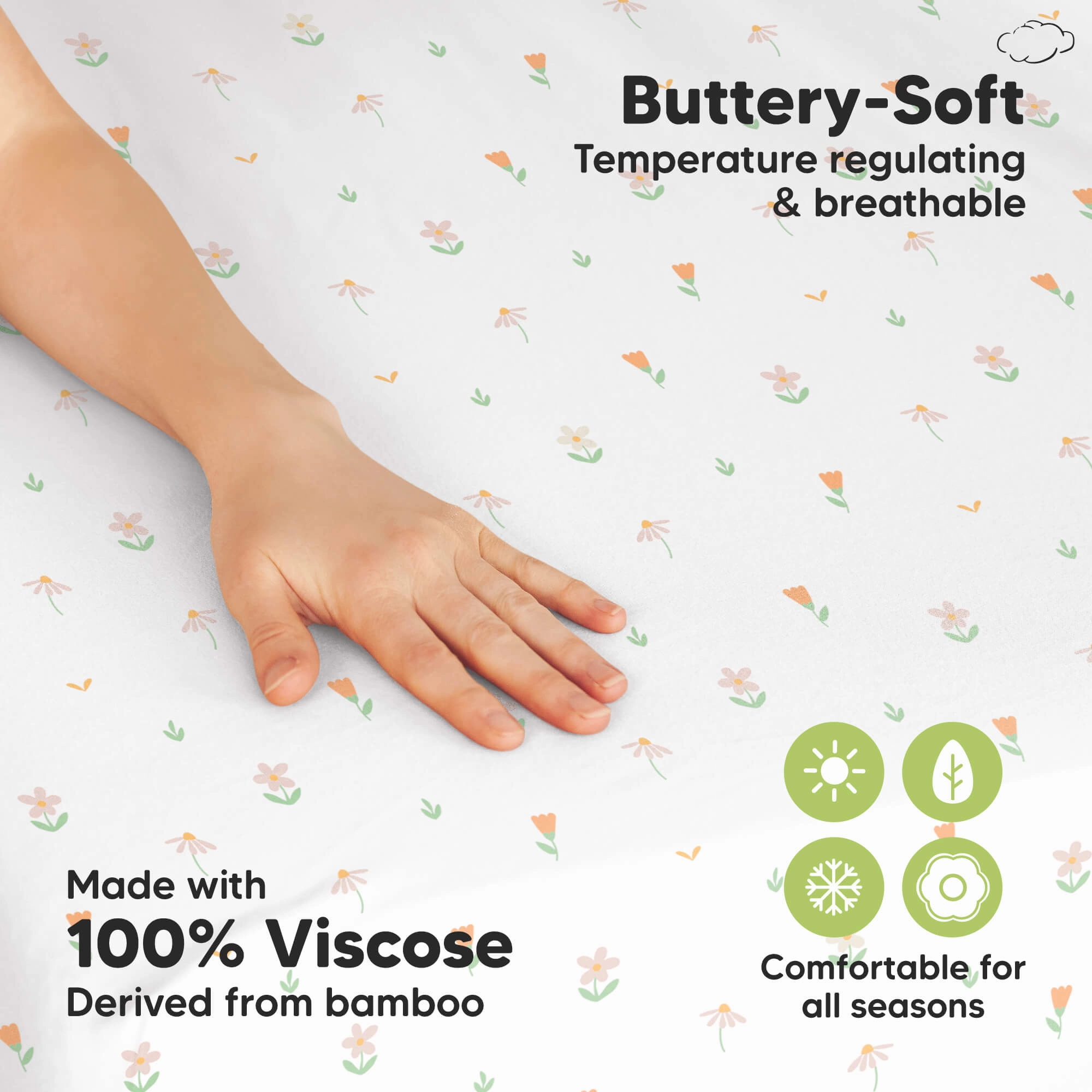 Isla Fitted Mini Crib Sheets (Wildflowers)