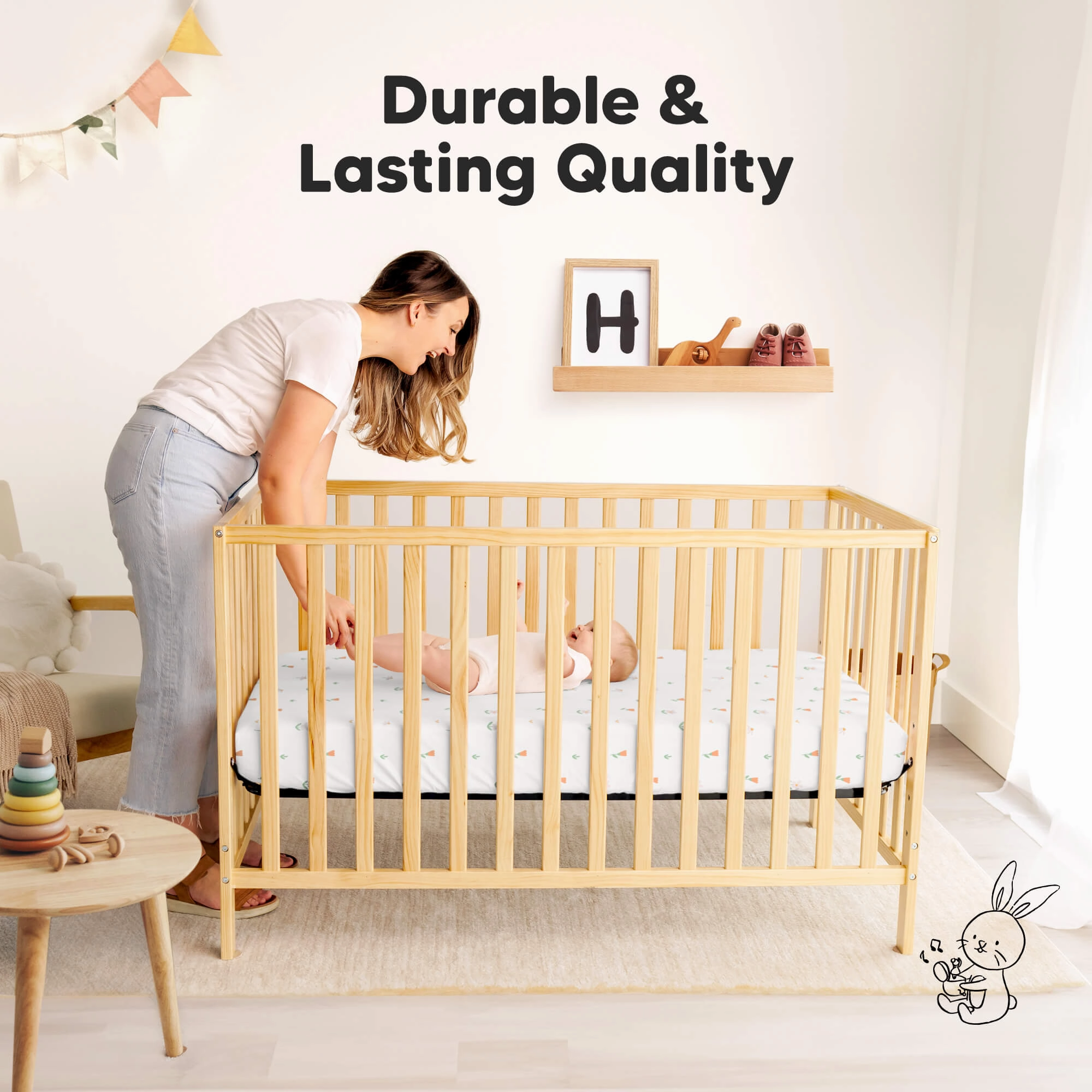 Isla Fitted Mini Crib Sheets (Wildflowers)