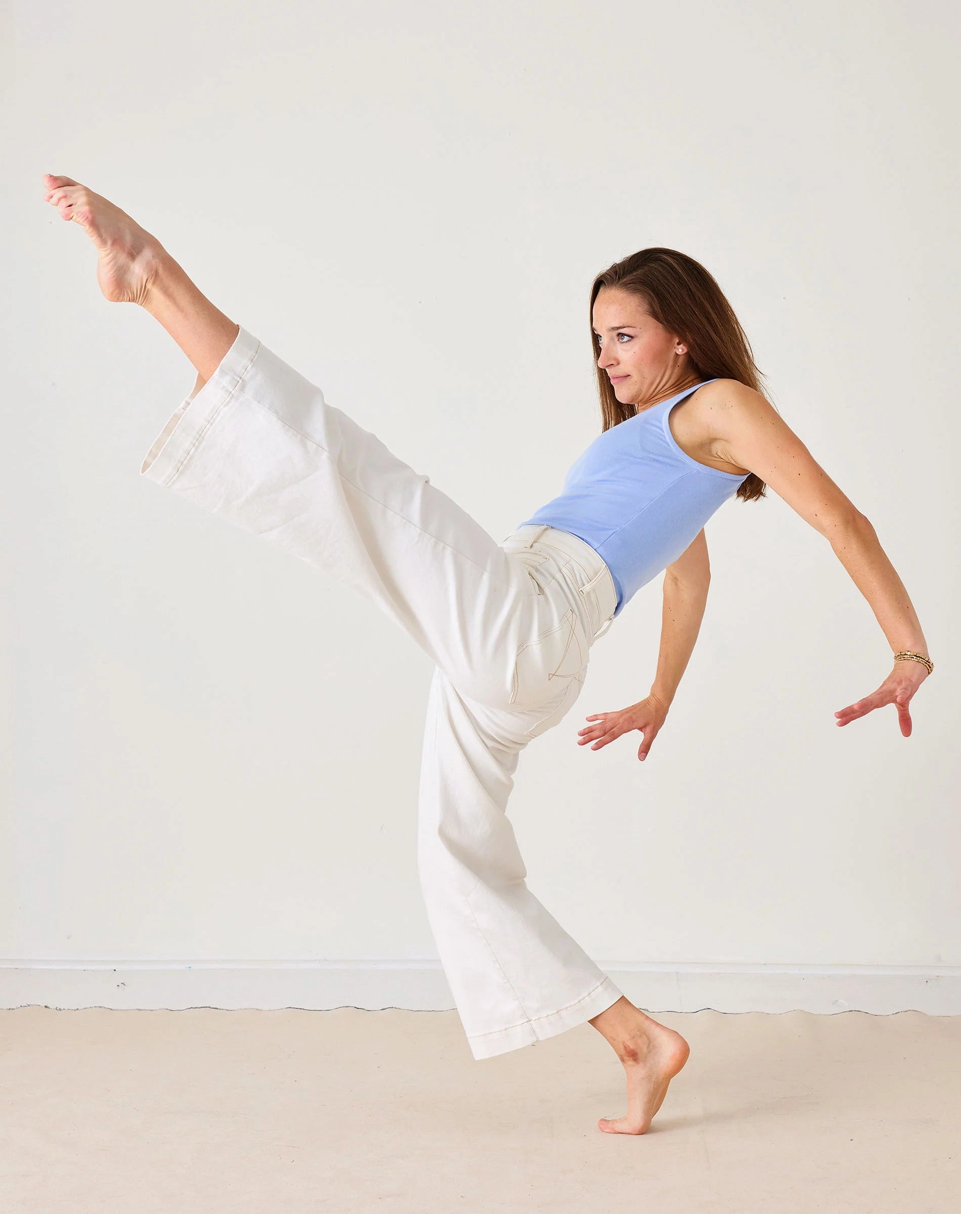 Kate Wide Leg White Shell