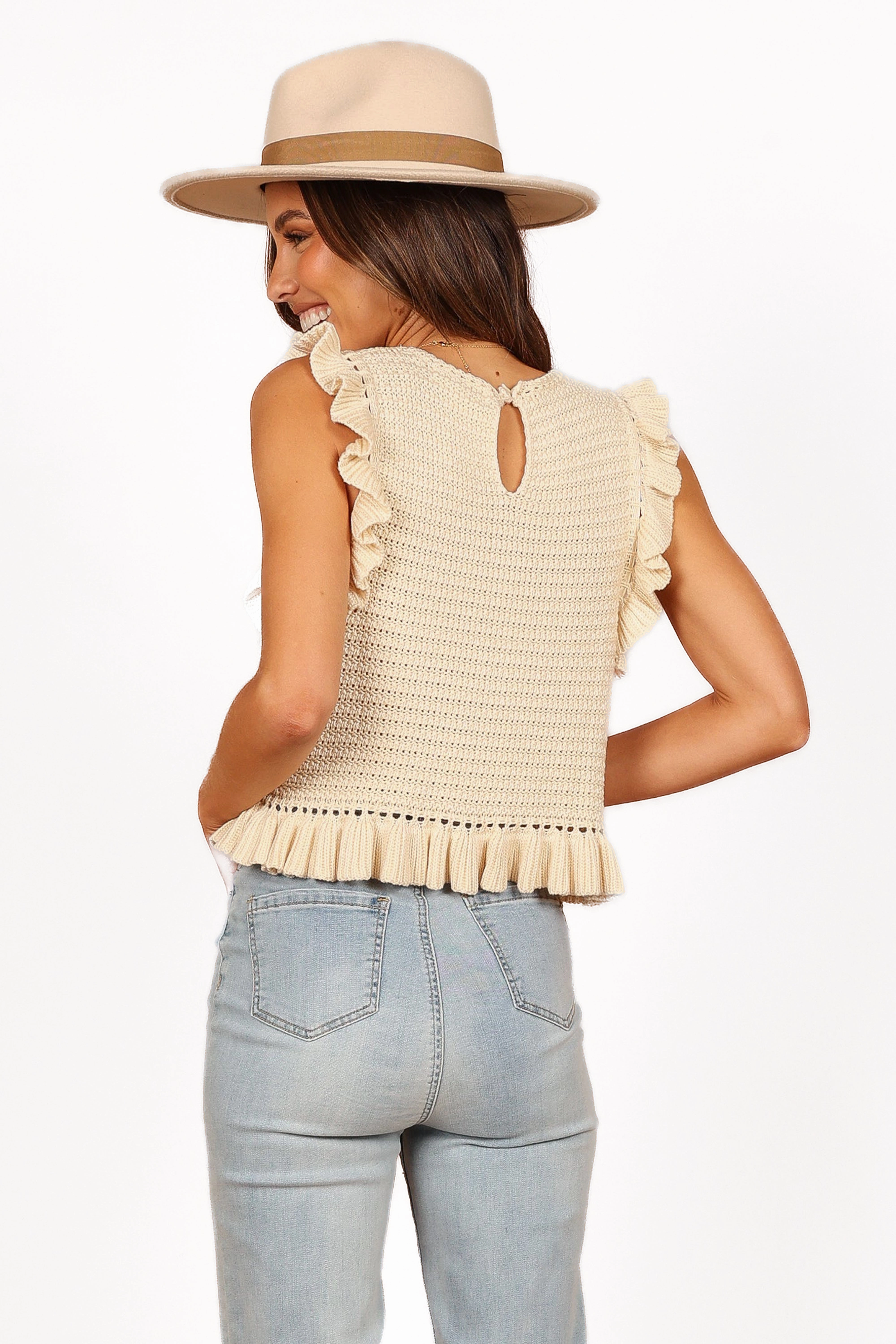 Katia Frill Knitted Top - Cream
