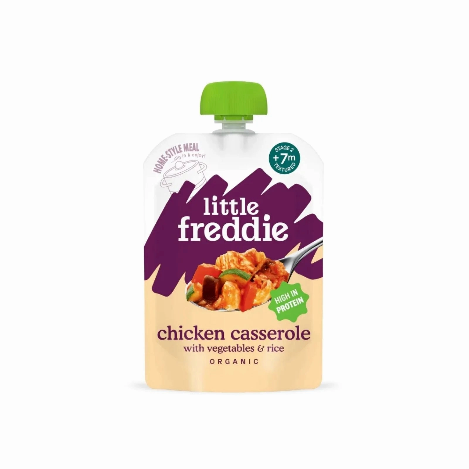Little Freddie Organic Chicken Casserole with Vegetables & Rice 7  months 130g