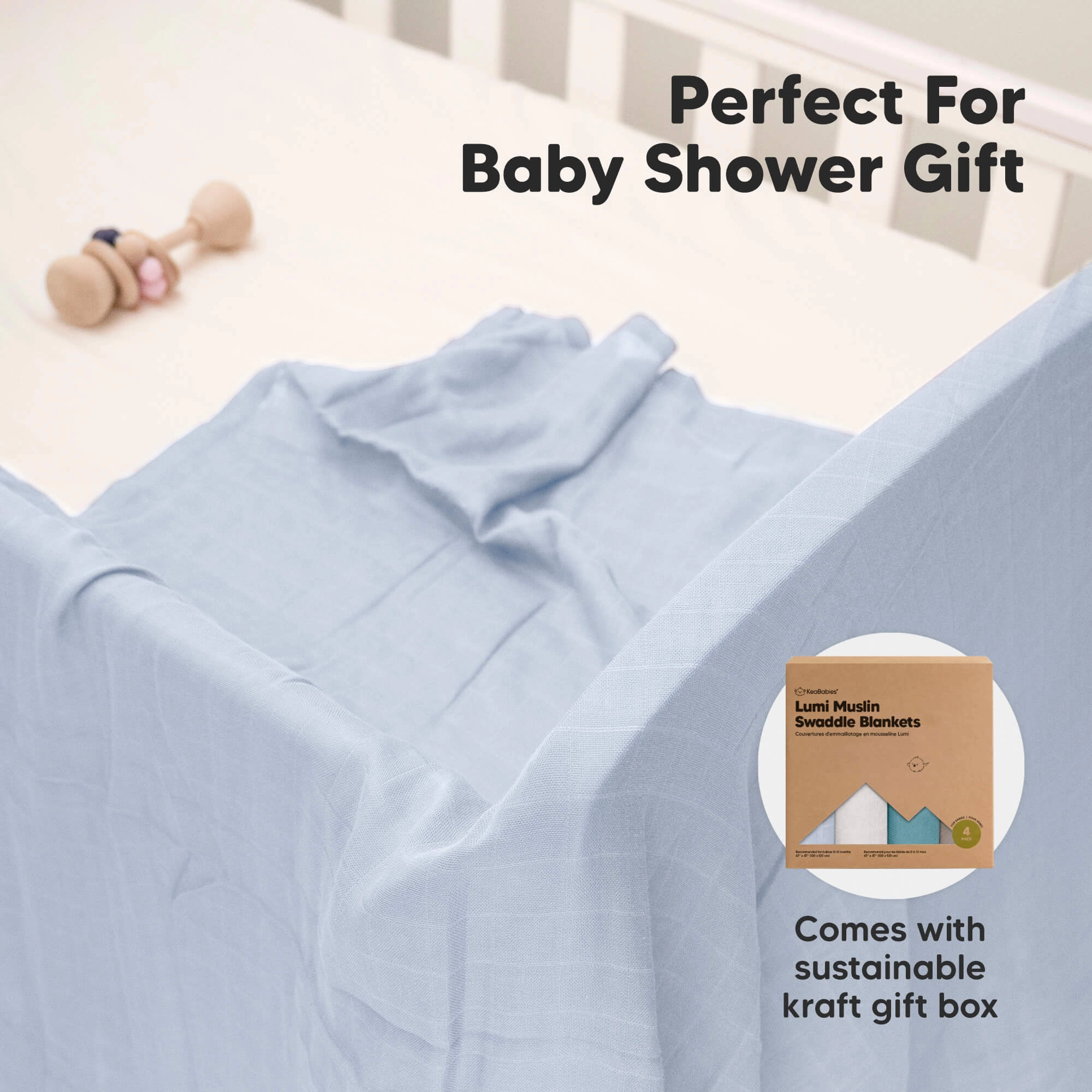 Lumi Muslin Swaddle Blankets (Nimbus)