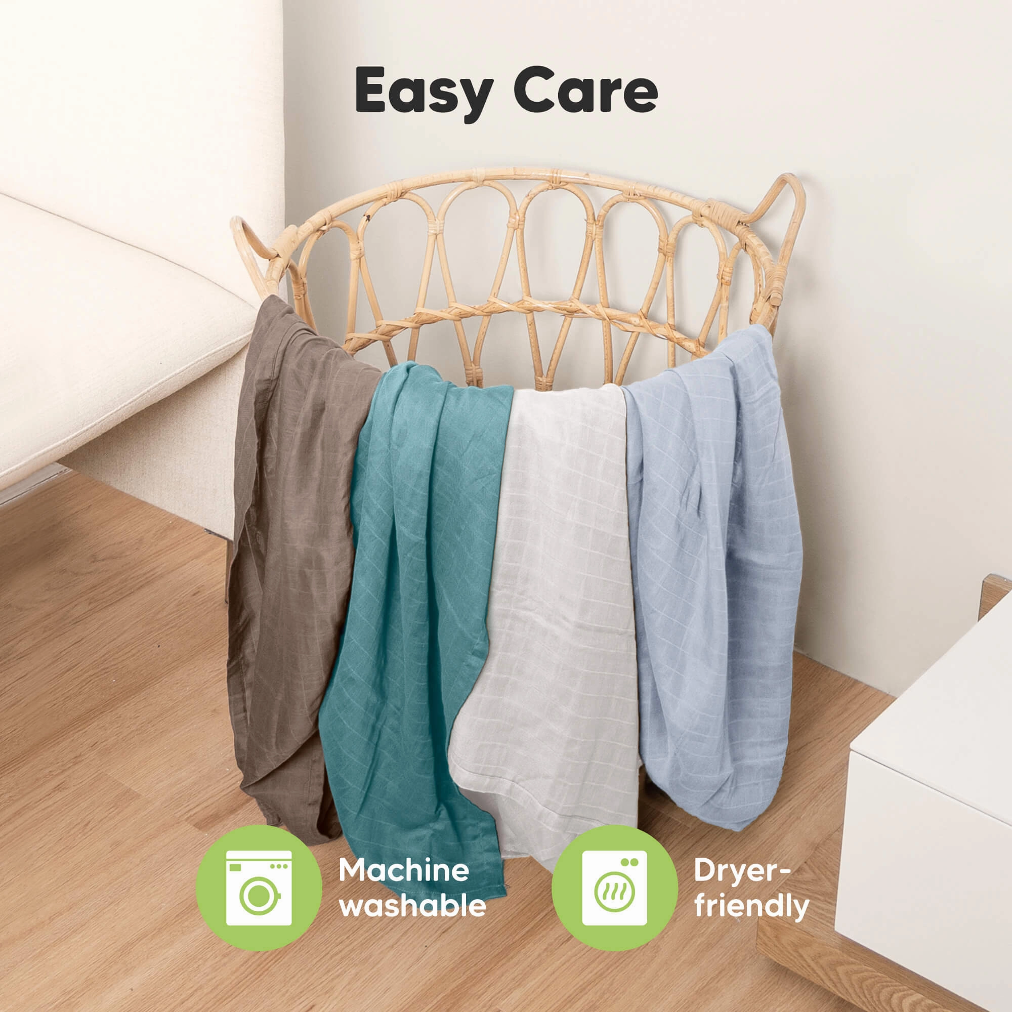Lumi Muslin Swaddle Blankets (Nimbus)