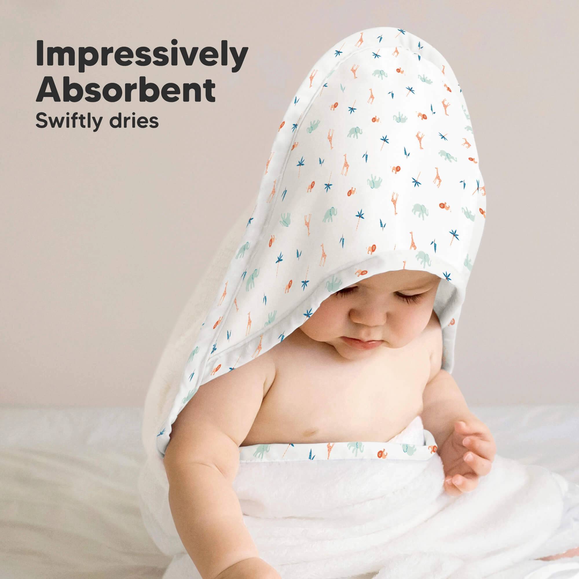 Luxe Baby Hooded Towel (Wildscape)